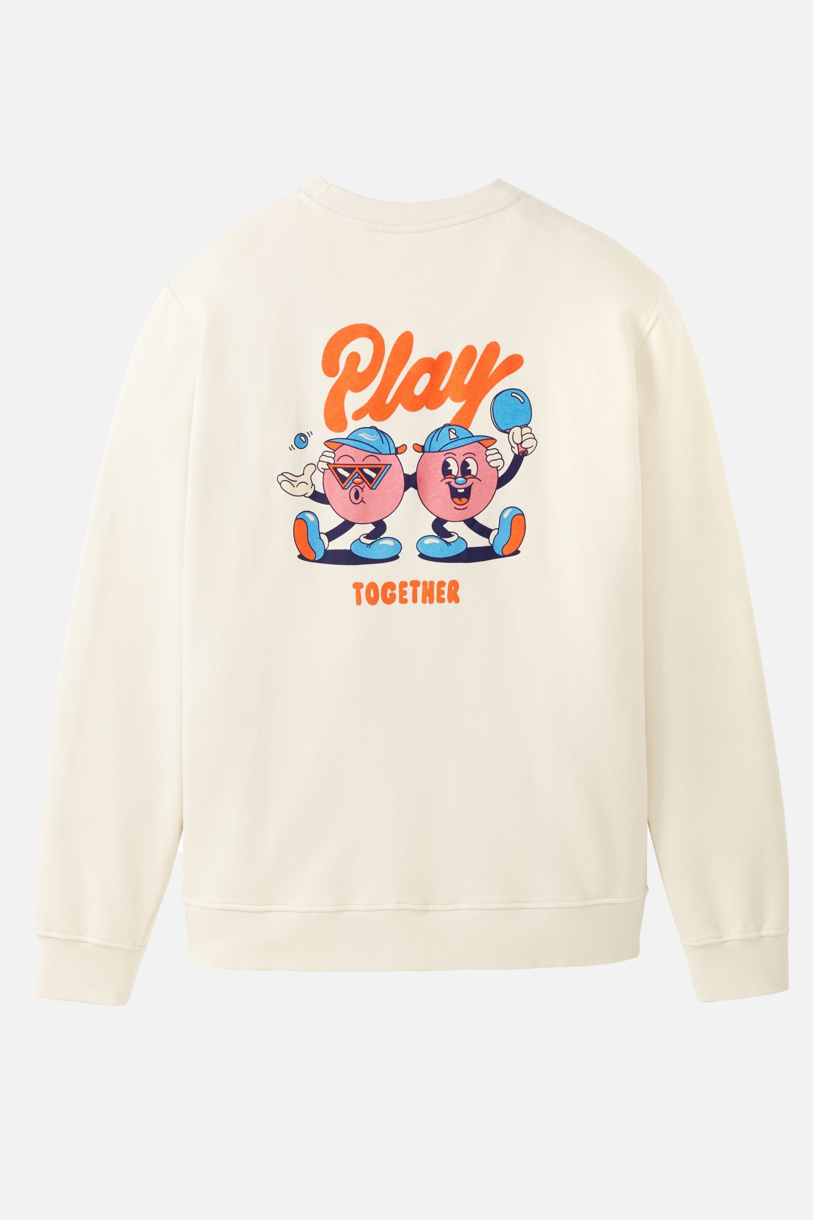 Image of Recolution mannen vegan Sweatshirt Tamarillo Play Together Arctic White