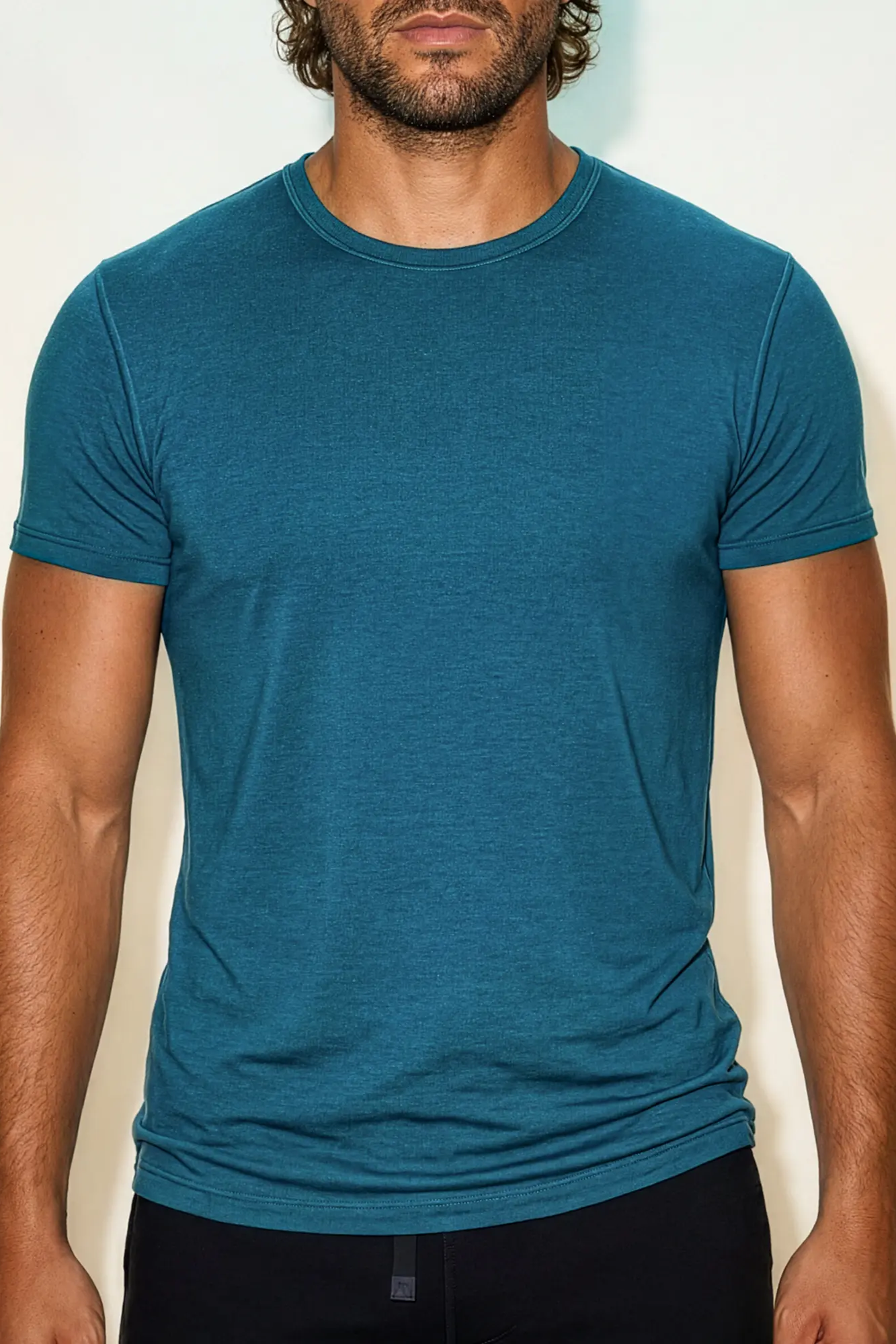Image of nice to meet me mannen vegan T-Shirt Core T Aquamarijn