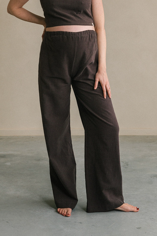 The View Yoga Damen vegan Hose Teya Umstandsmode Braun