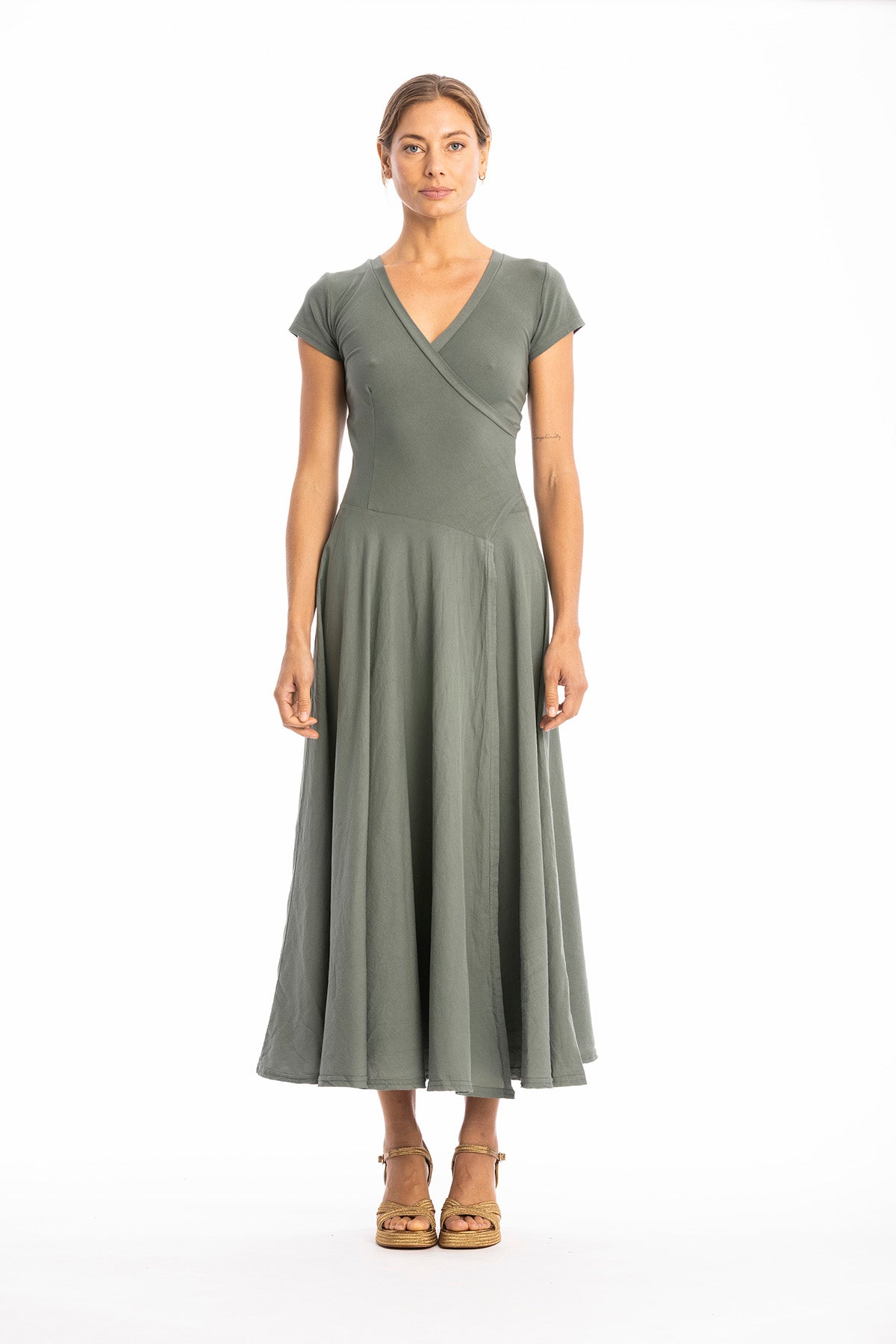 RAVENS VIEW IBIZA womens vegan Dress Veronika St Olive Green