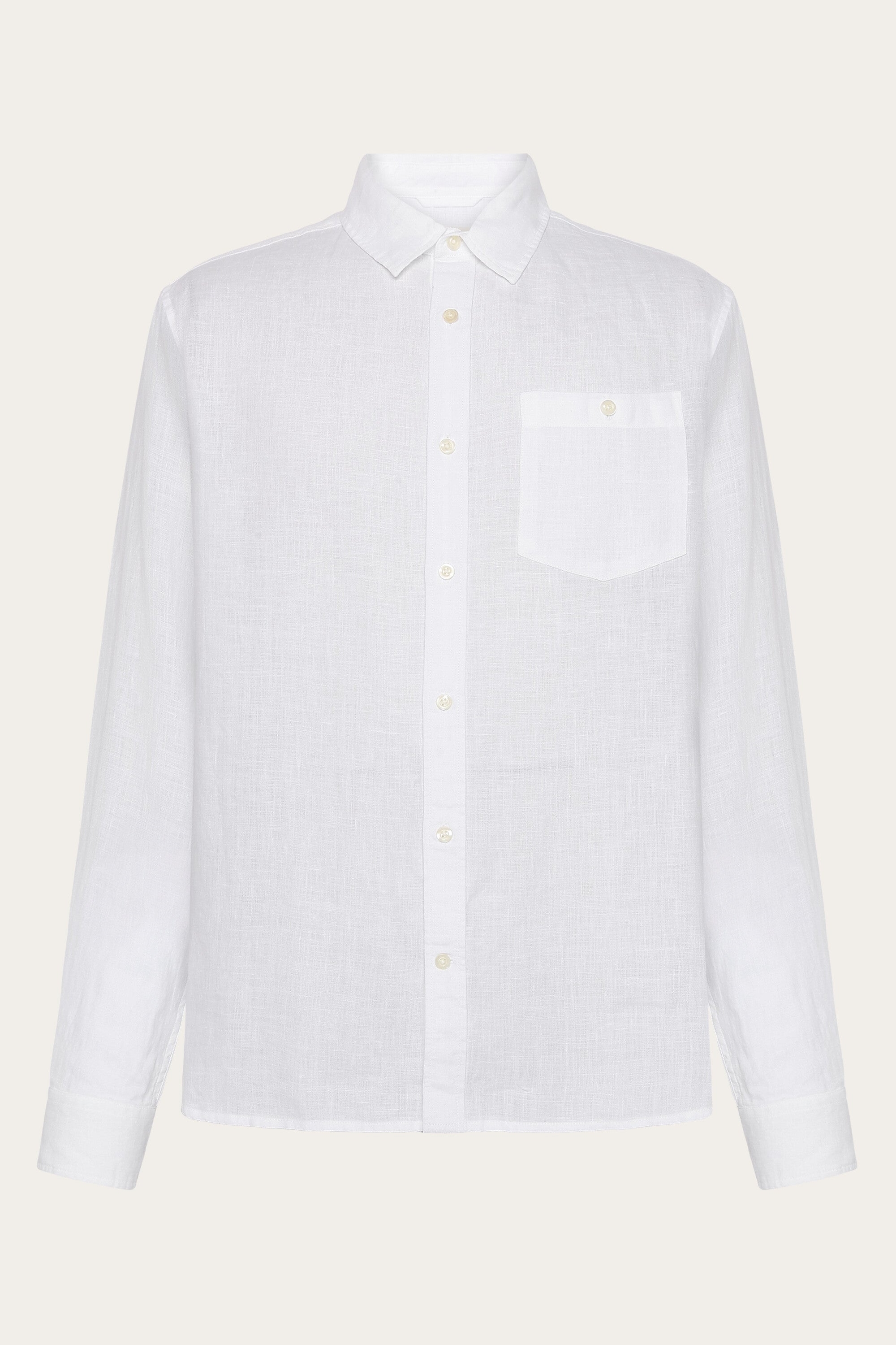 KnowledgeCotton Apparel Herren vegan Hemd Custom Fit Hellwei&Atilde;Ÿ