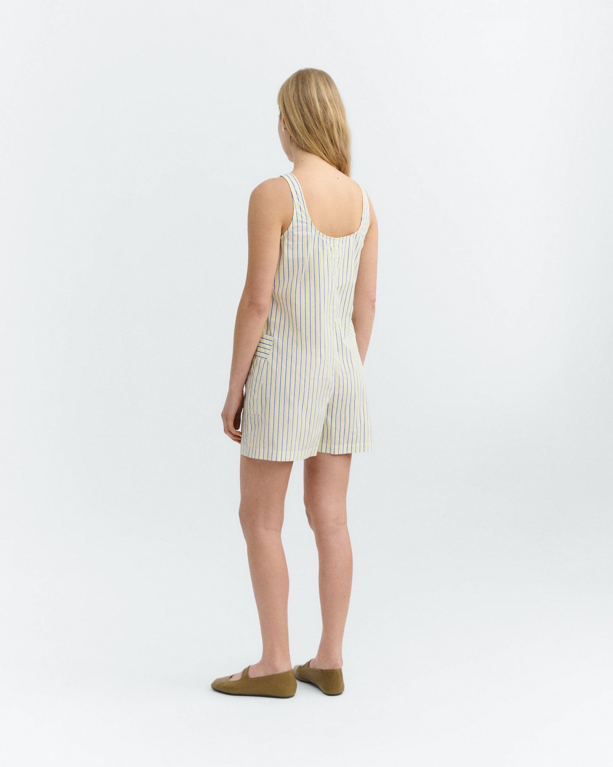 Thinking MU womens vegan Jumpsuit Maud Striped Cream