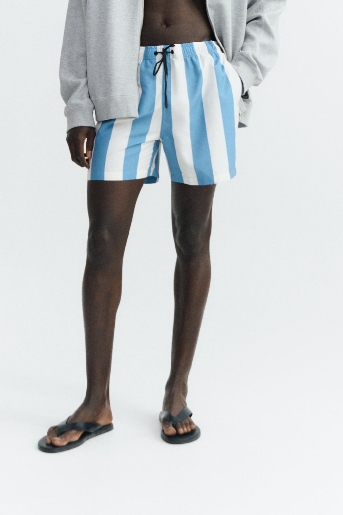Thinking MU men vegan Shorts Swimwear Limpopo Blue Striped