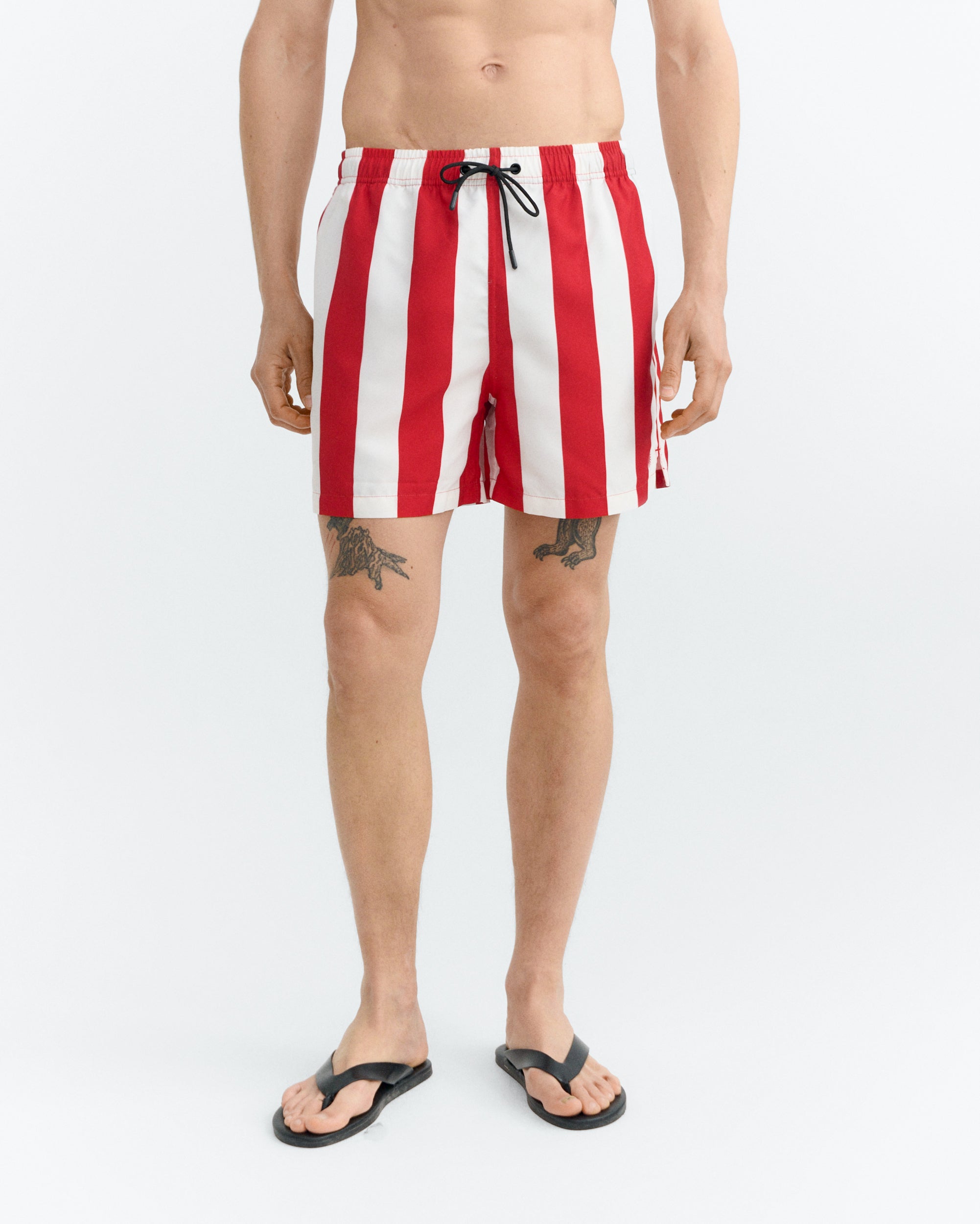 Thinking MU men vegan Shorts Swimwear Limpopo Red Striped