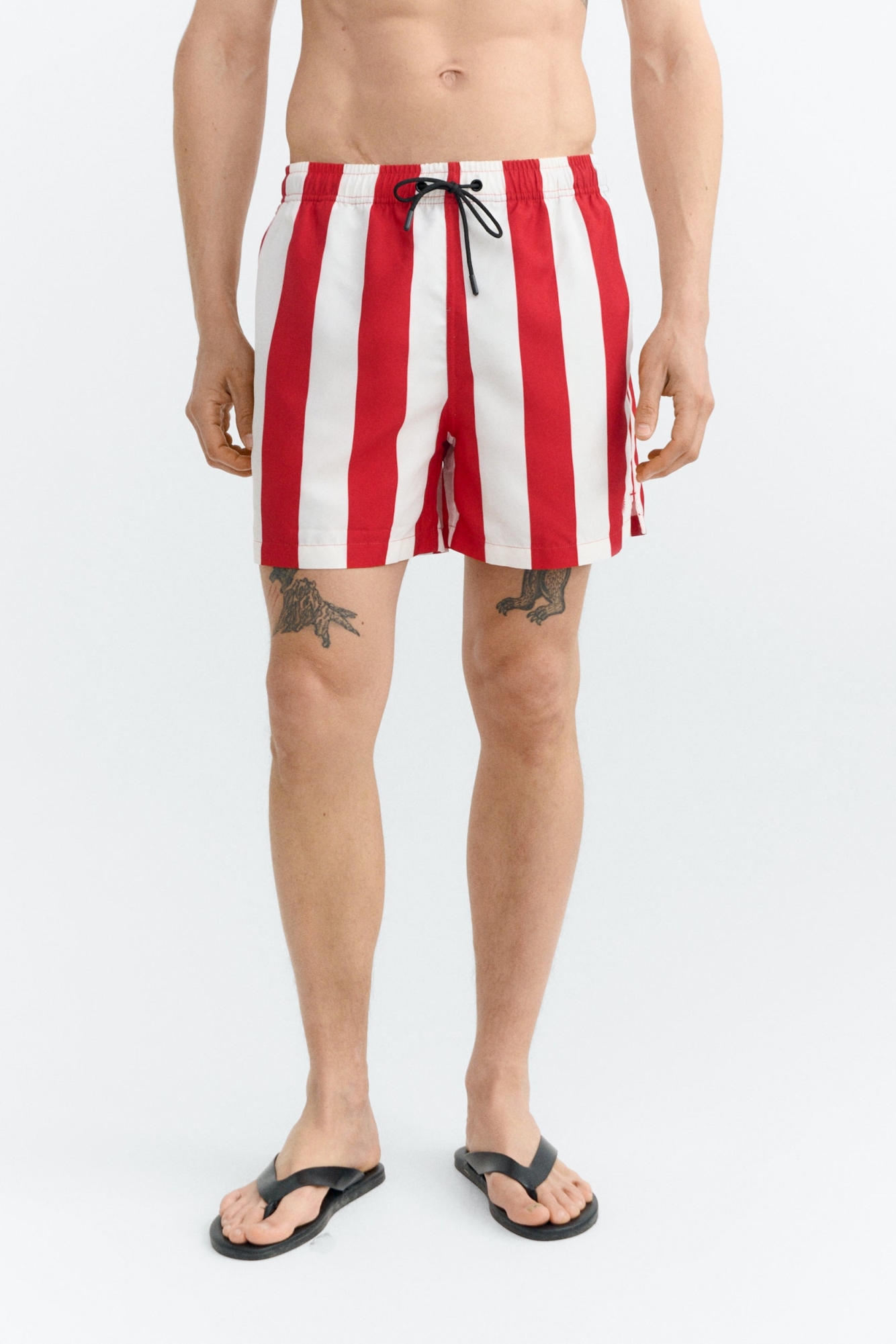 Thinking MU men vegan Shorts Swimwear Limpopo Red Striped