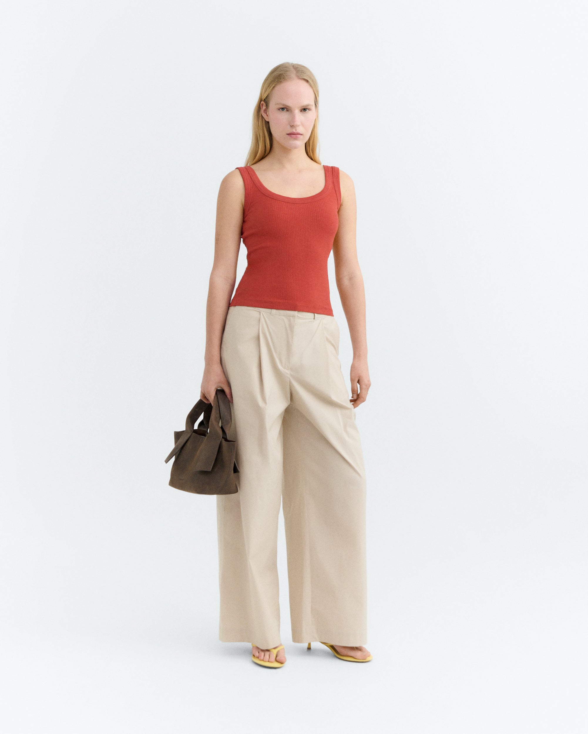 Thinking MU womens vegan Top Julia Rib Red
