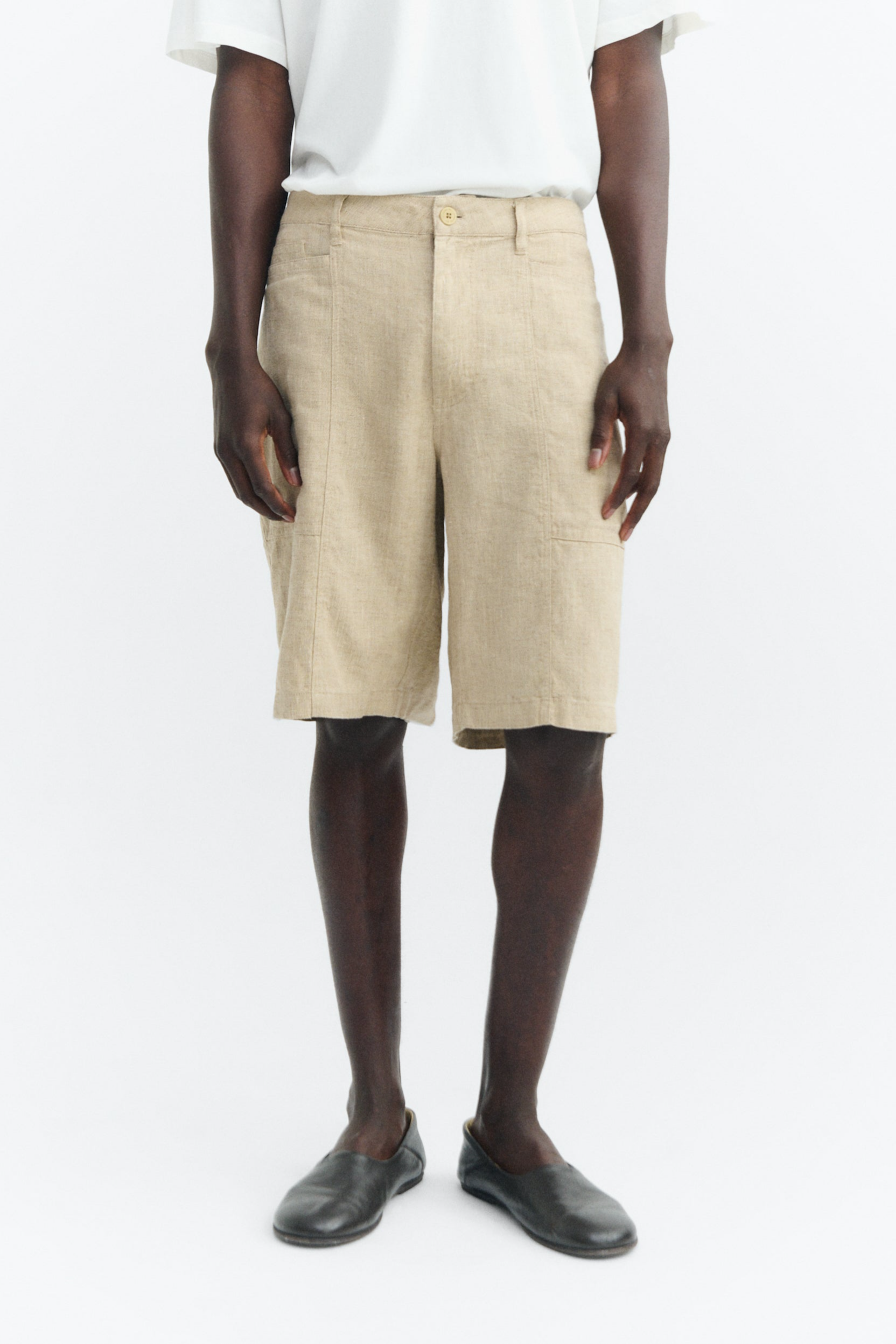 Image of Thinking MU mannen vegan Shorts Andres Hemp Ecru