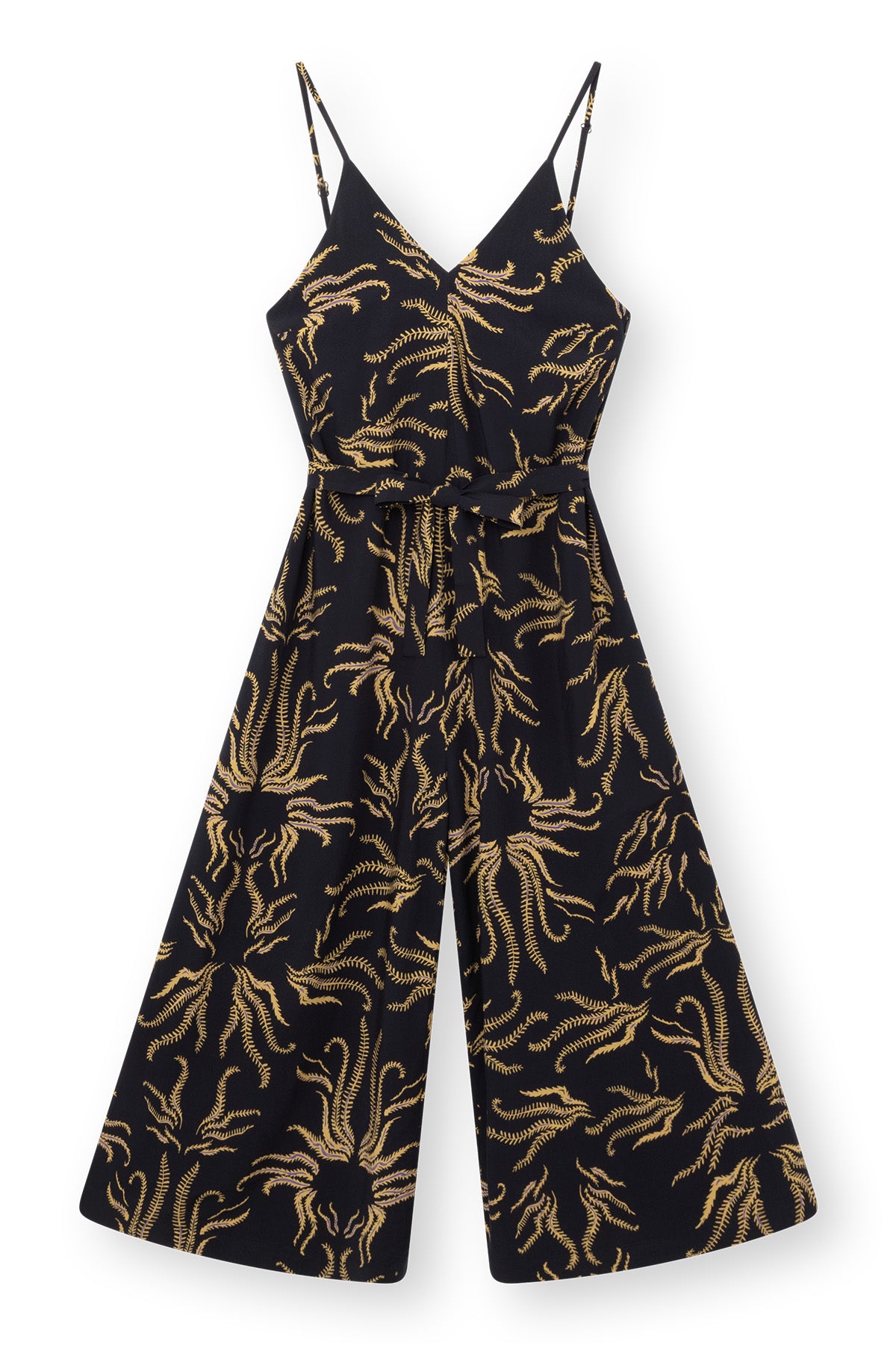 LOVJOI womens vegan Jumpsuit Jozephine Soft Vines Dark