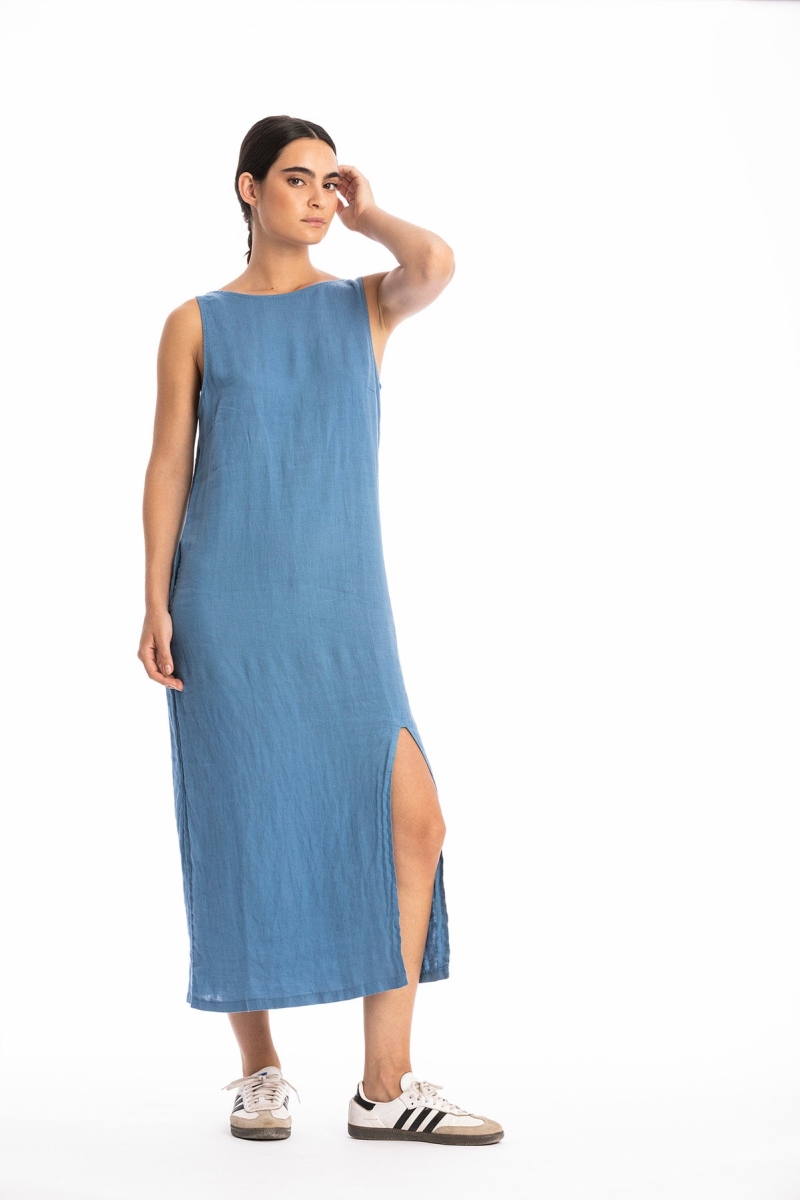 RAVENS VIEW IBIZA Damen vegan Kleid Nicola Maui Blau