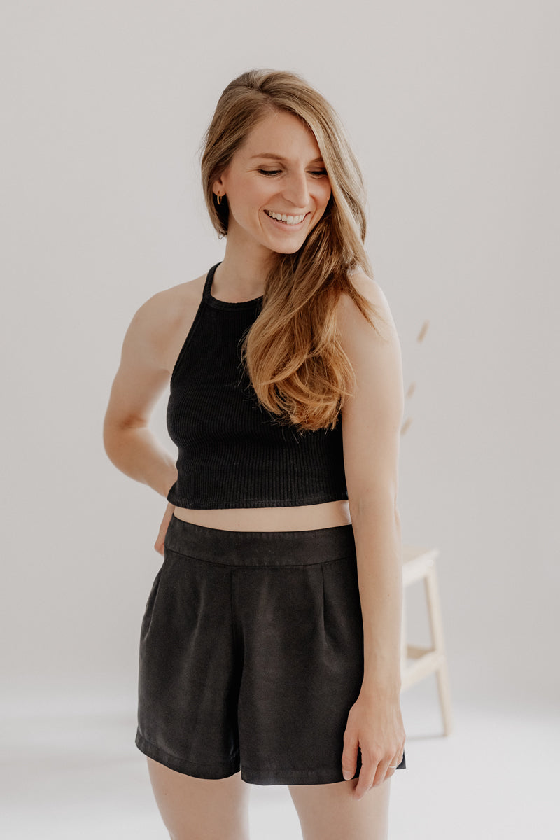 Marenika womens vegan Shorts Lia Black