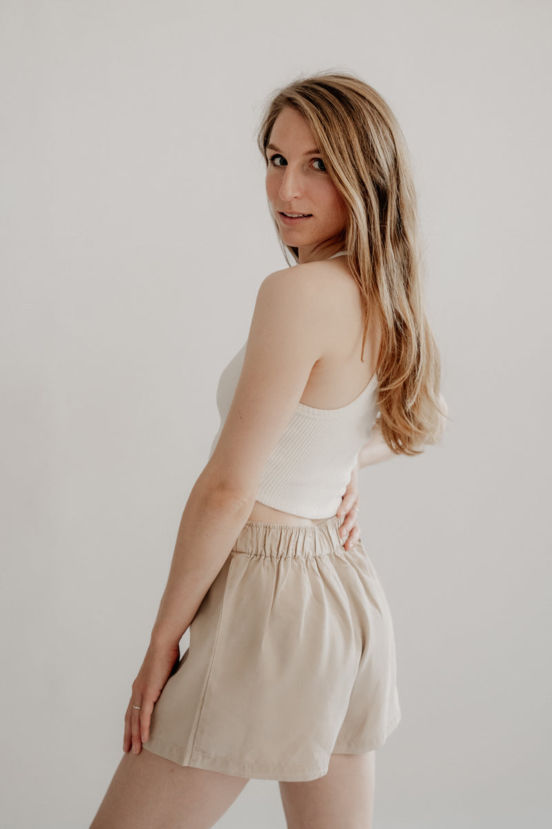 Marenika womens vegan Shorts Lia Beige