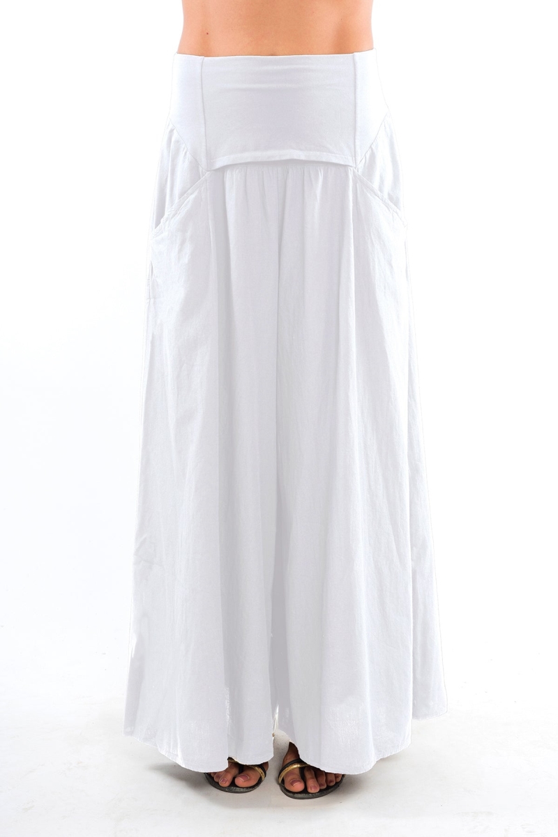 RAVENS VIEW IBIZA Damen vegan Hose Easy Skirt Wei&Atilde;Ÿ