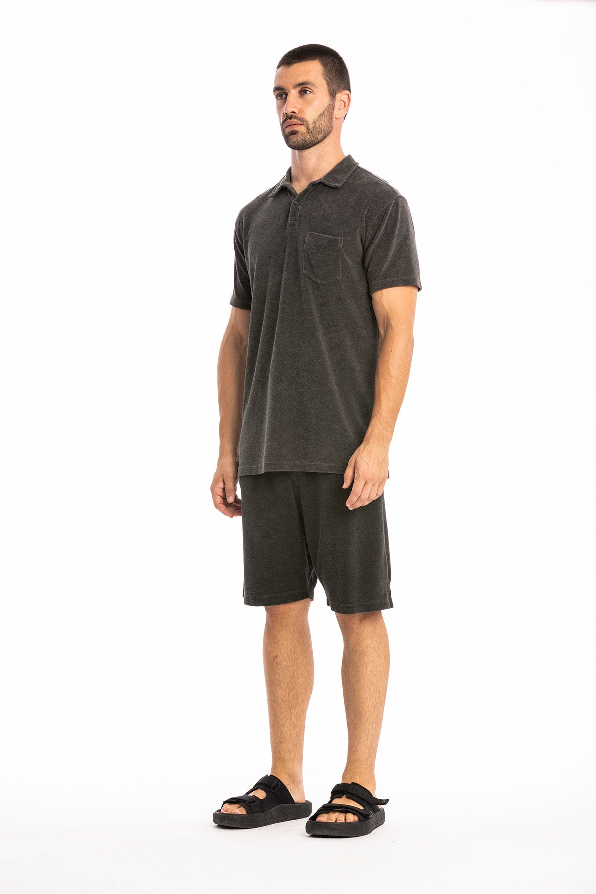 RAVENS VIEW IBIZA men vegan Polo Terry Anthracite