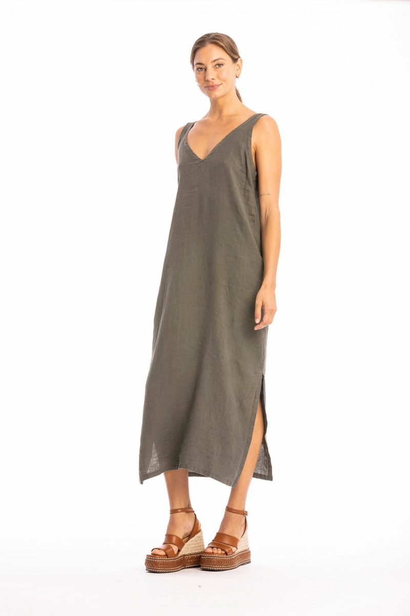 RAVENS VIEW IBIZA Damen vegan Kleid Noa Bison Braun