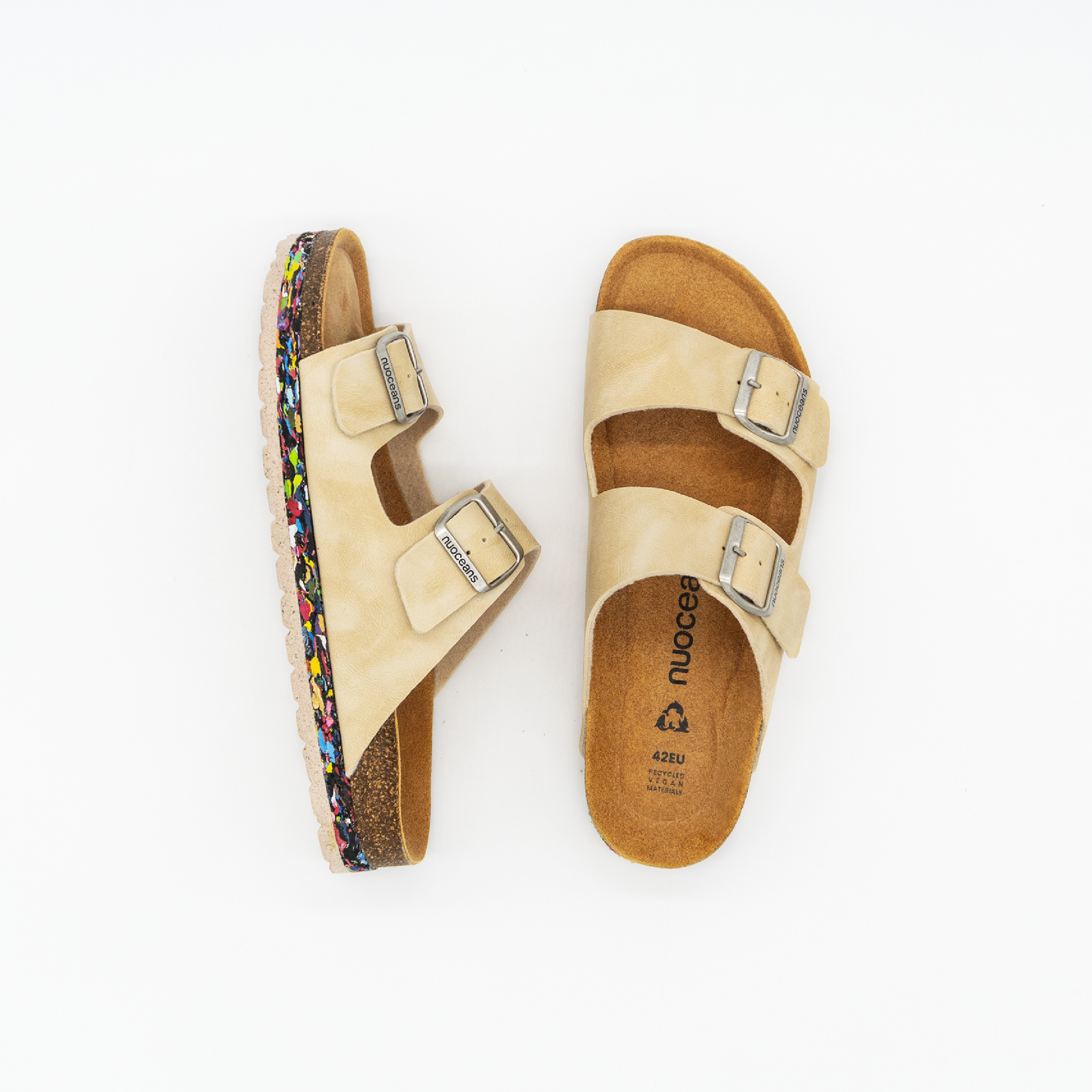 Nuoceans men vegan Sandals Pebble Beige