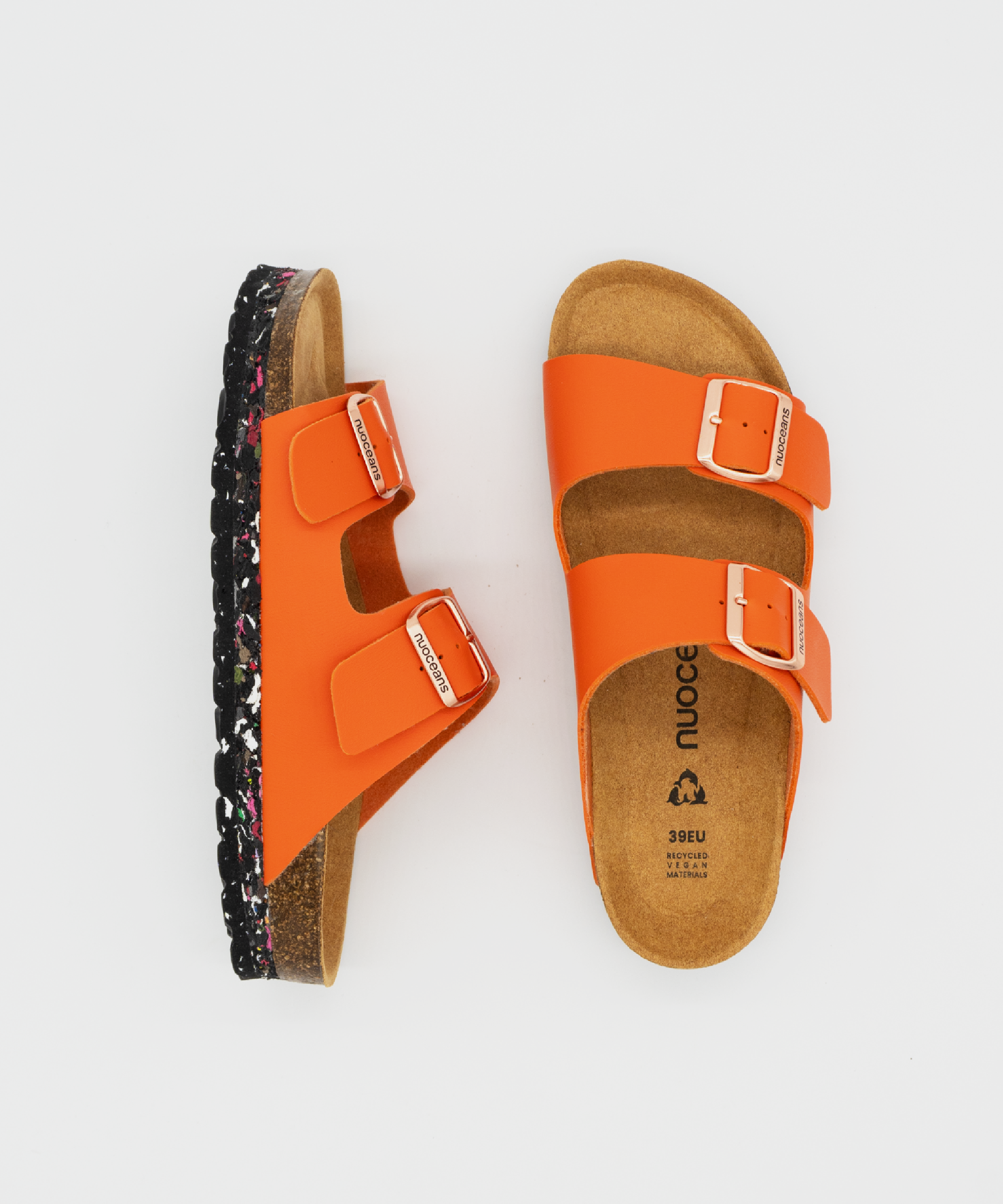 Nuoceans men vegan Sandals Tropic Orange