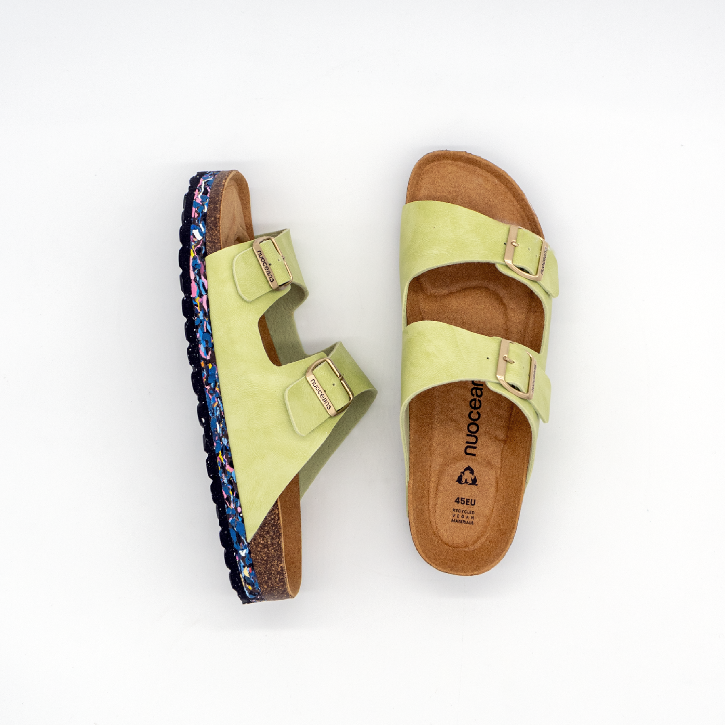 Nuoceans men vegan Sandals Matcha Green