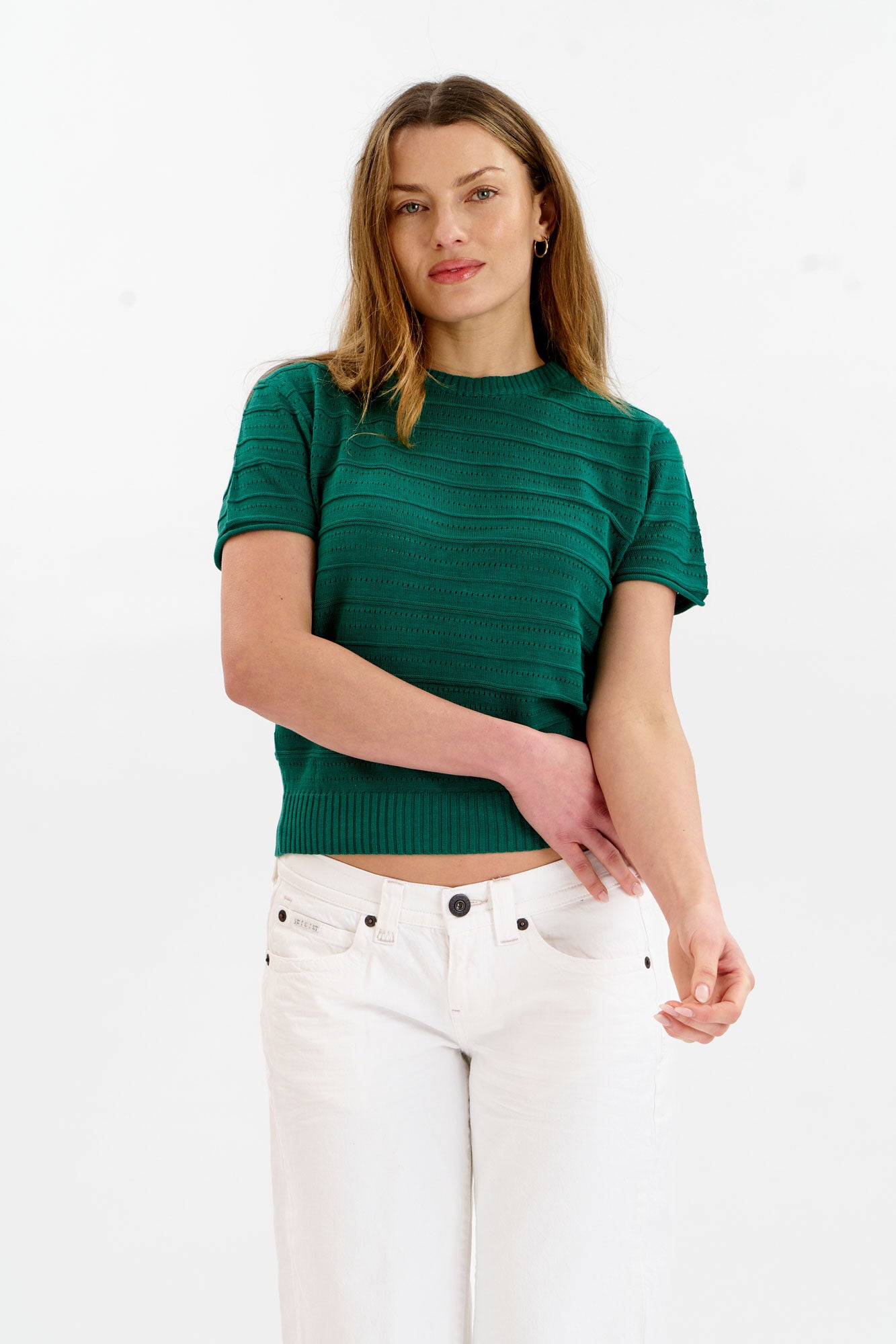 KOMODO Damen vegan Strick-T-Shirt Posey Gr&Atilde;&frac14;n