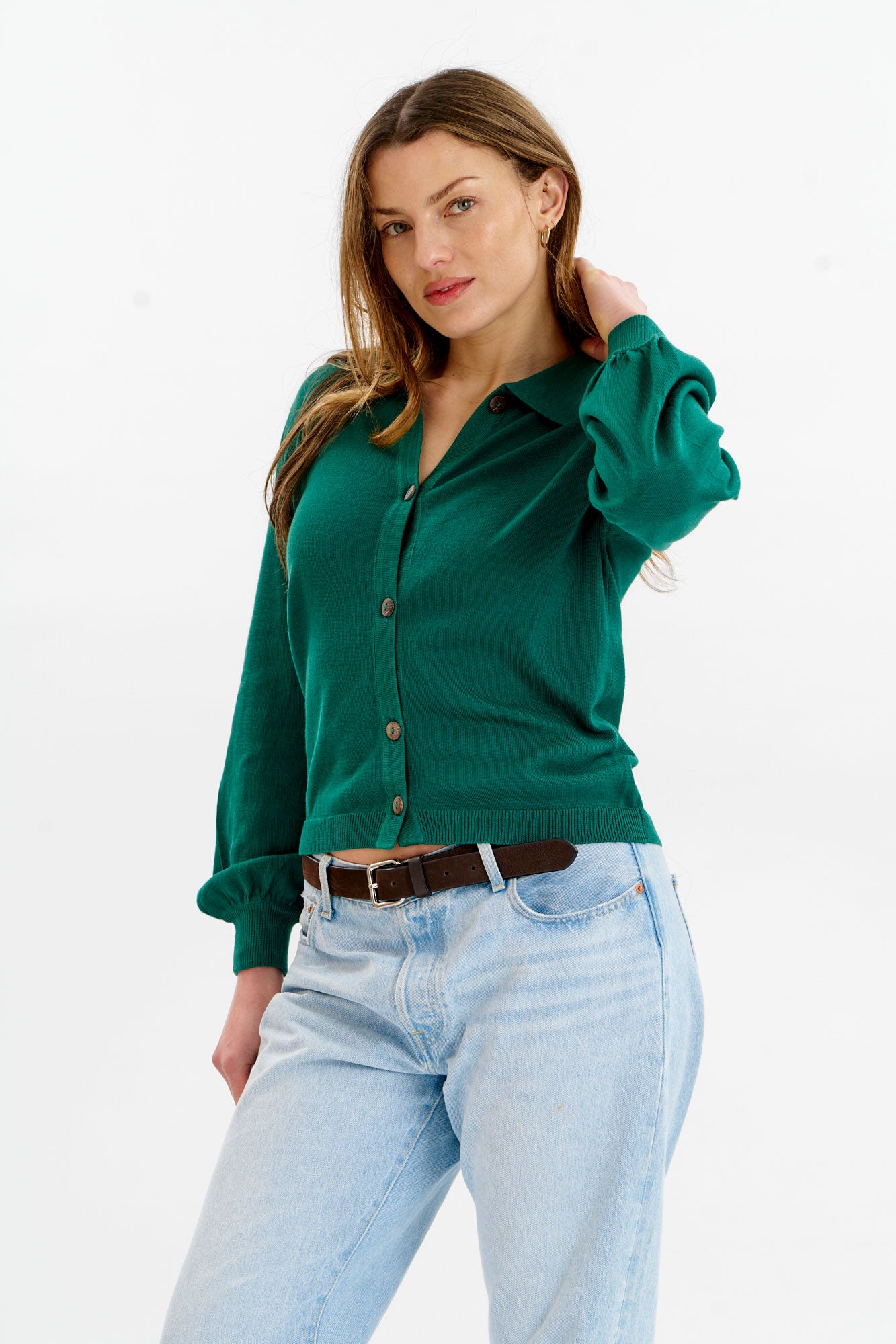 KOMODO womens vegan Cardigan Nani Green