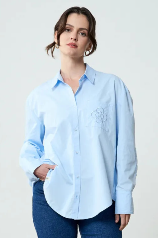 Clotsy womens vegan Shirt Yara Blue