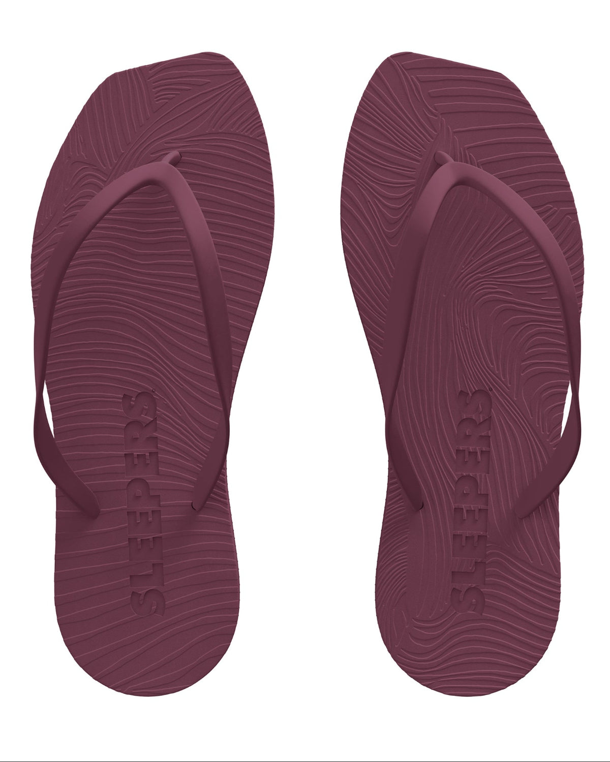 JAN 'N JUNE womens vegan Flip Flops Tapered Burgundy