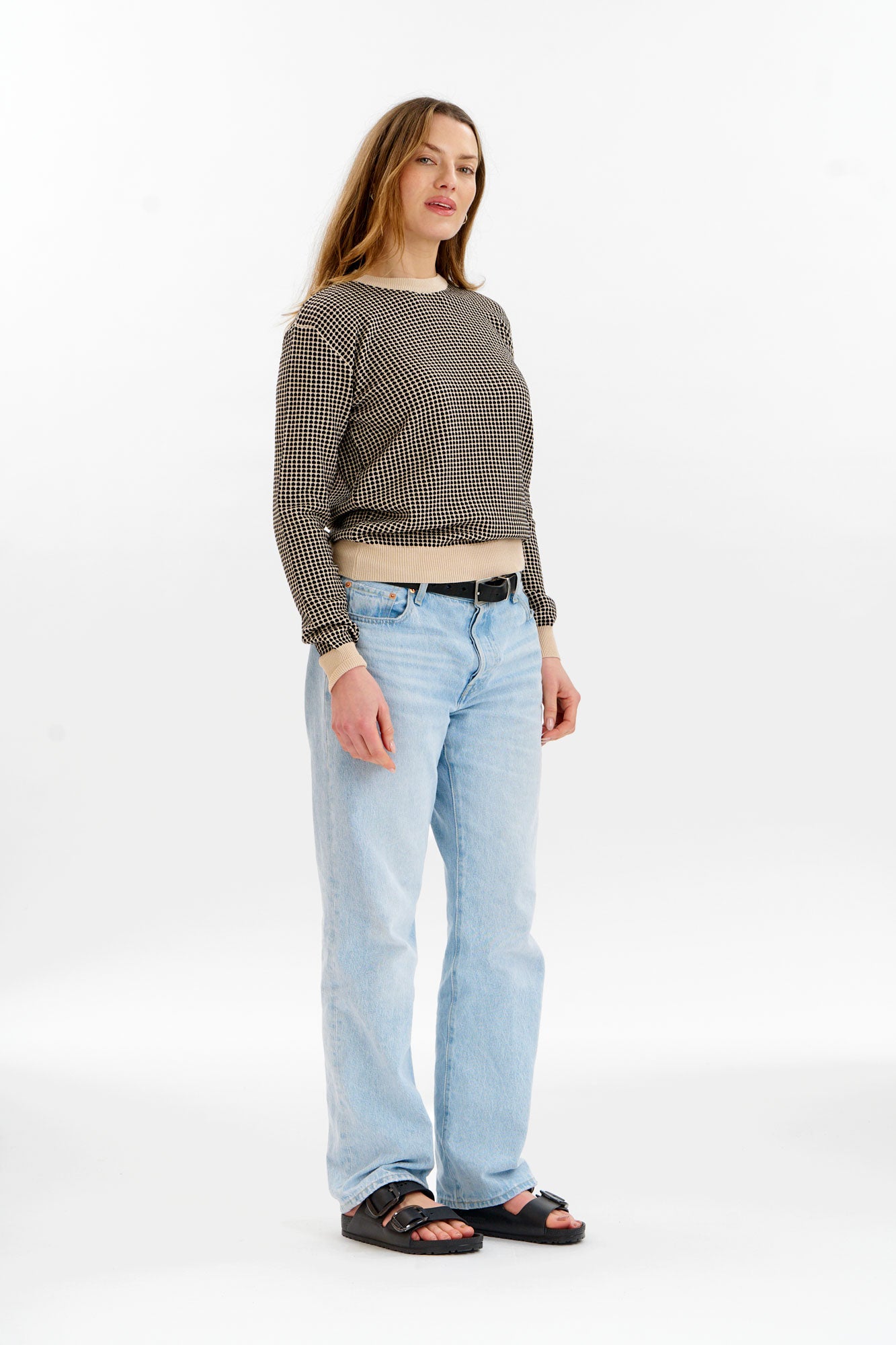 KOMODO womens vegan Jumper Hana Cream Black