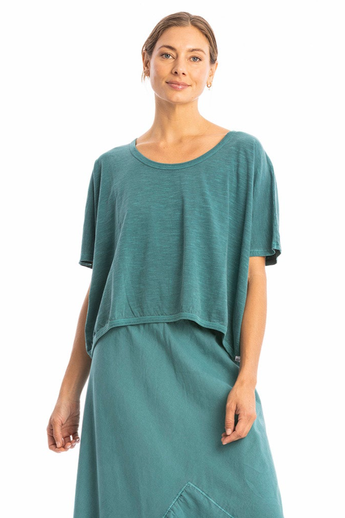 RAVENS VIEW IBIZA Damen vegan Top Square Aqua Gr&Atilde;&frac14;n