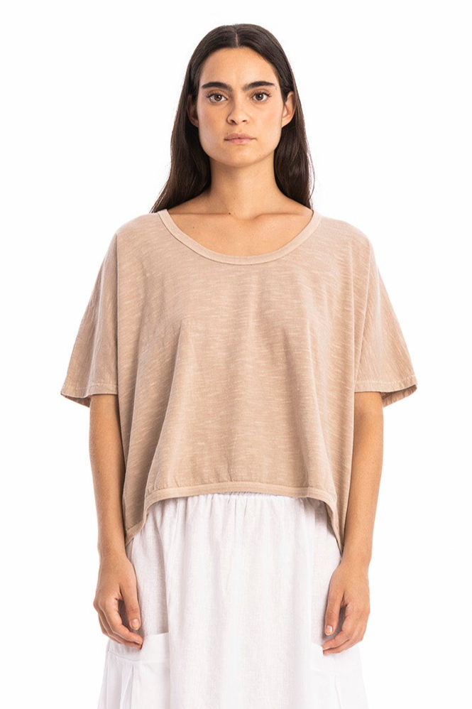 RAVENS VIEW IBIZA Damen vegan Top Square Taupe Braun