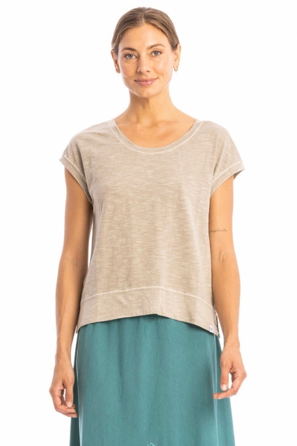 RAVENS VIEW IBIZA Damen vegan Top Efeu Esche Stein