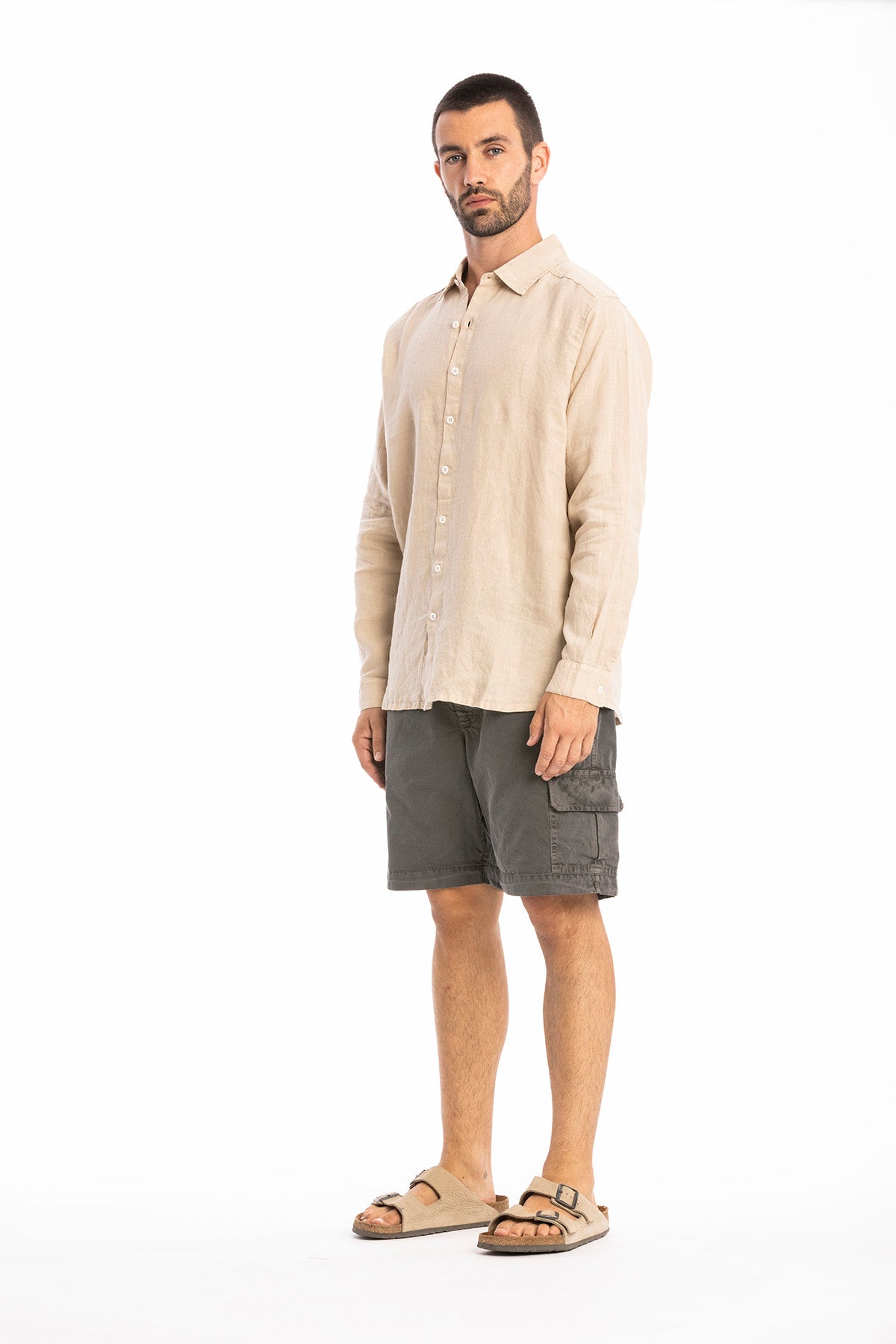 RAVENS VIEW IBIZA men vegan Shirt Alain Desert Sand