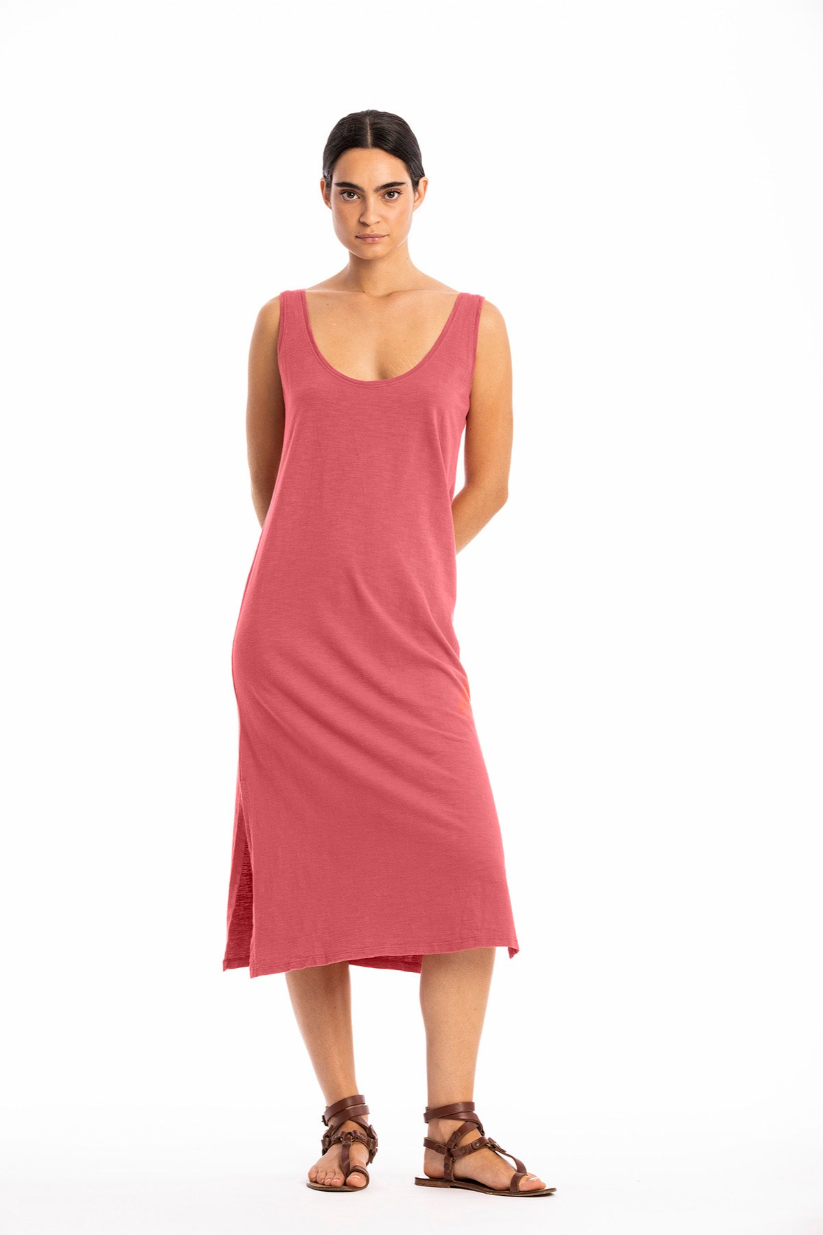 RAVENS VIEW IBIZA Damen vegan Kleid Demi Clay Rot