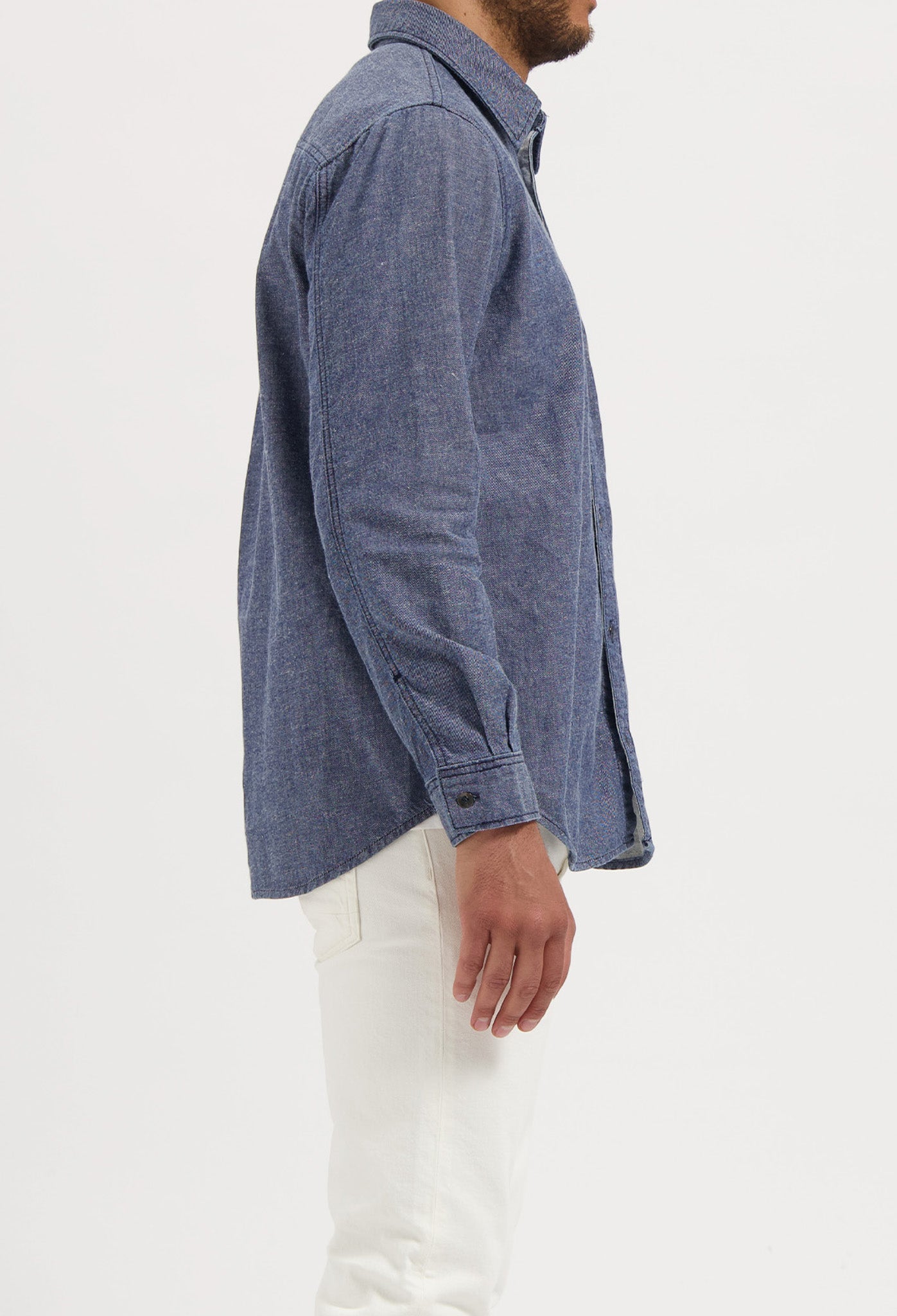 MUD Jeans men vegan Denim Shirt Chris Medium Stone Dark Blue