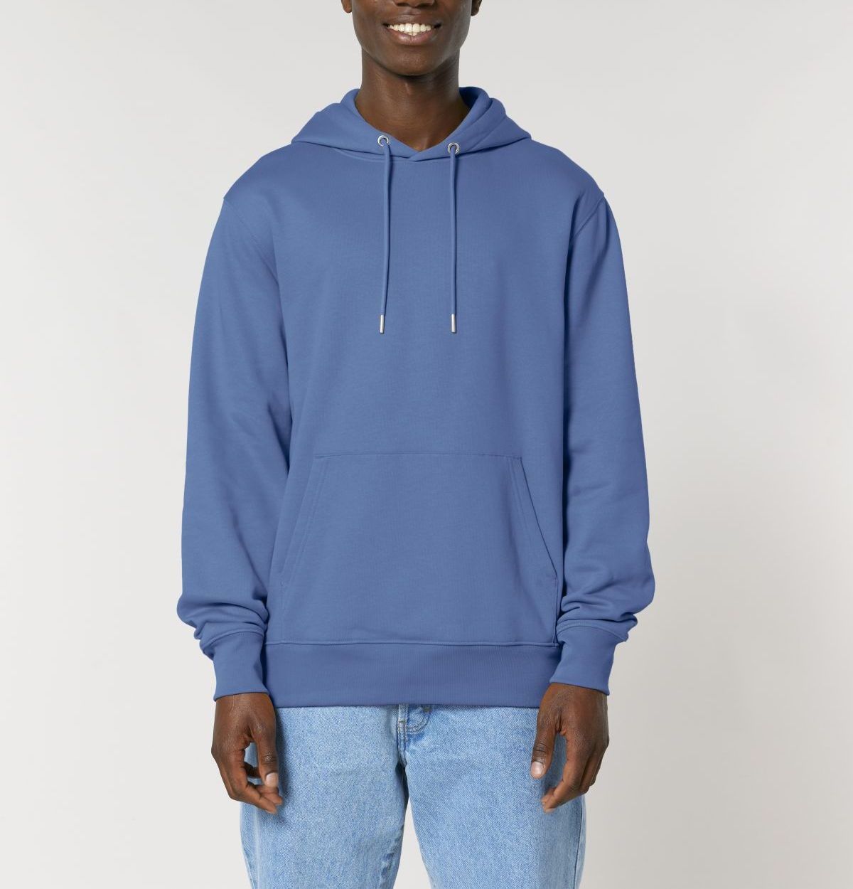 UNIPOLAR men vegan Hoodie Basic Crossing Bright Blue