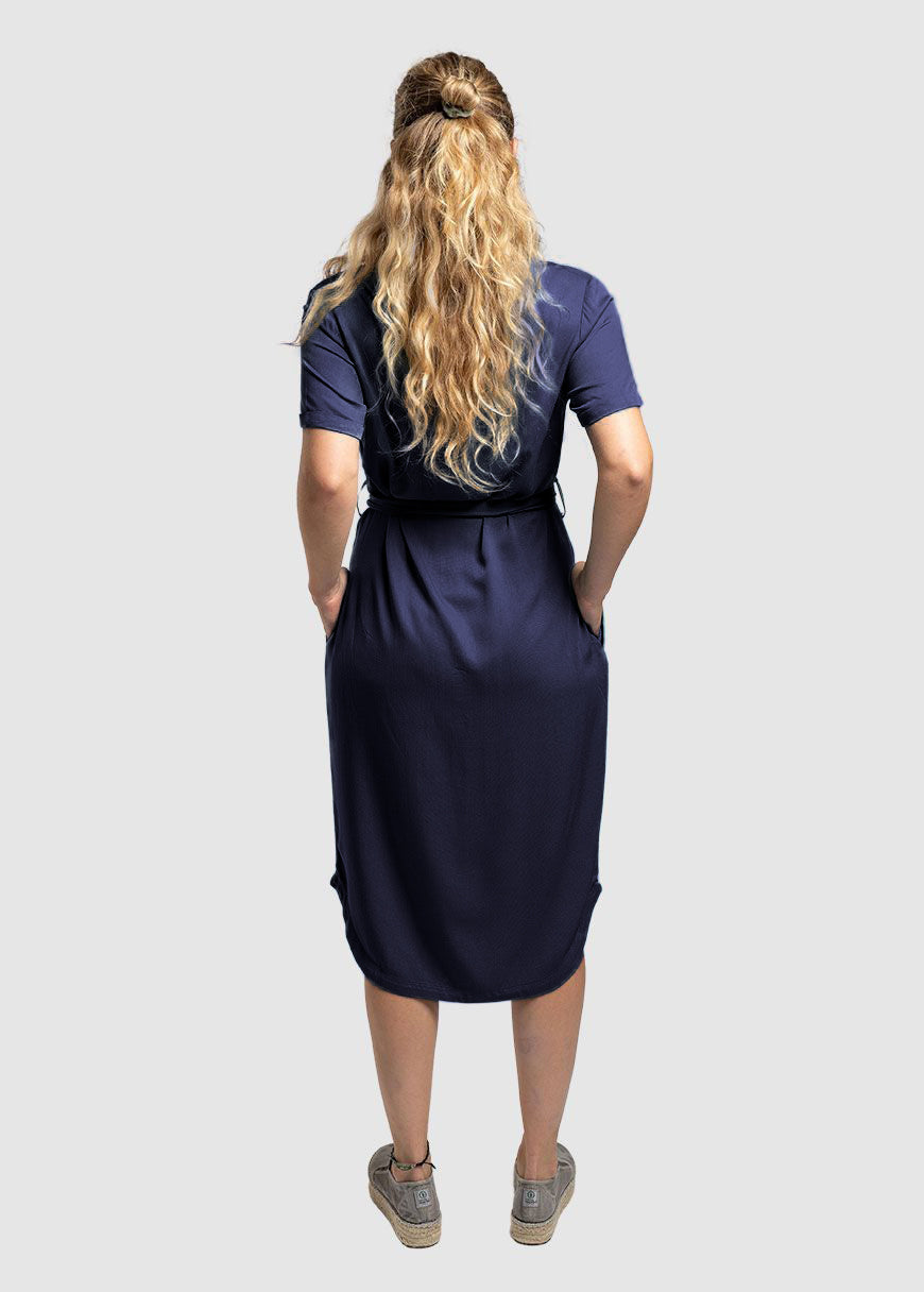 Zerum womens vegan Dress Finja Navy
