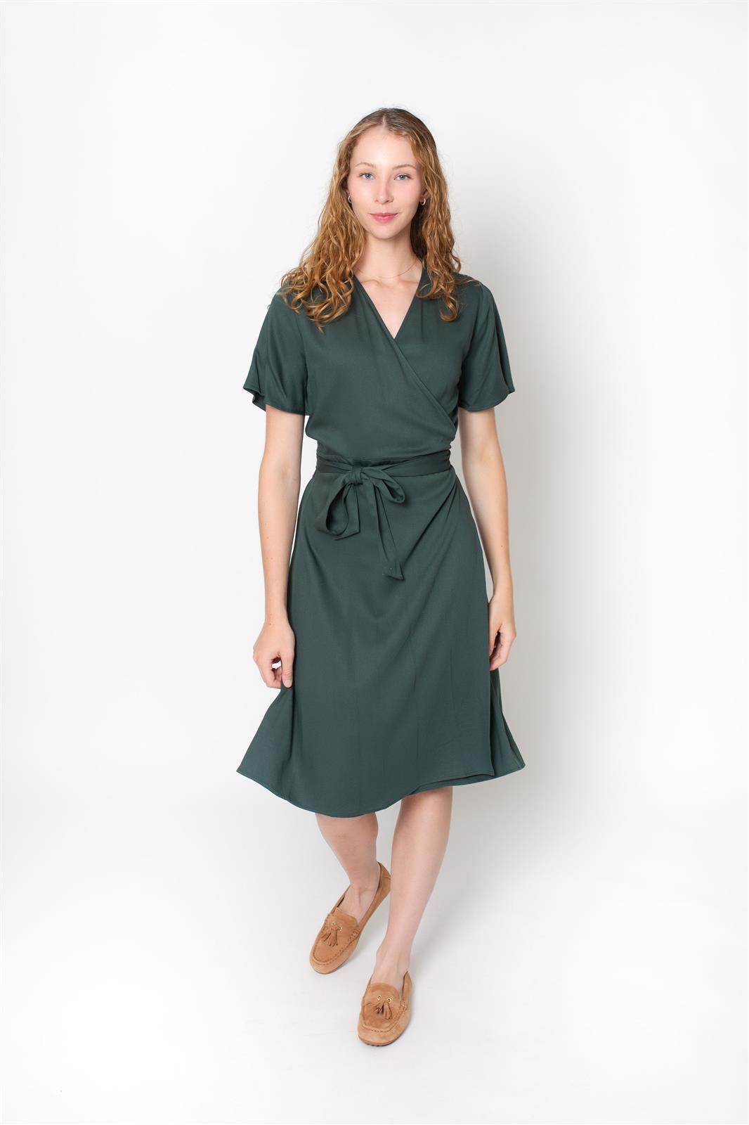 Zerum womens vegan Dress Suki Forest Green