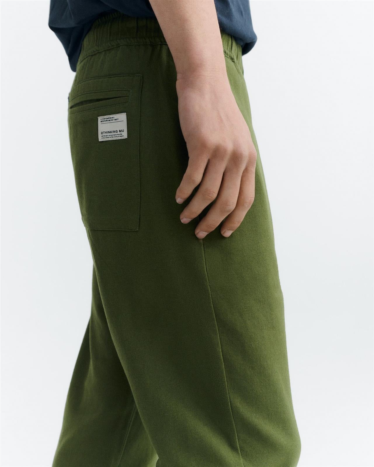 Thinking MU men vegan Pants Light Travel Kentia Green