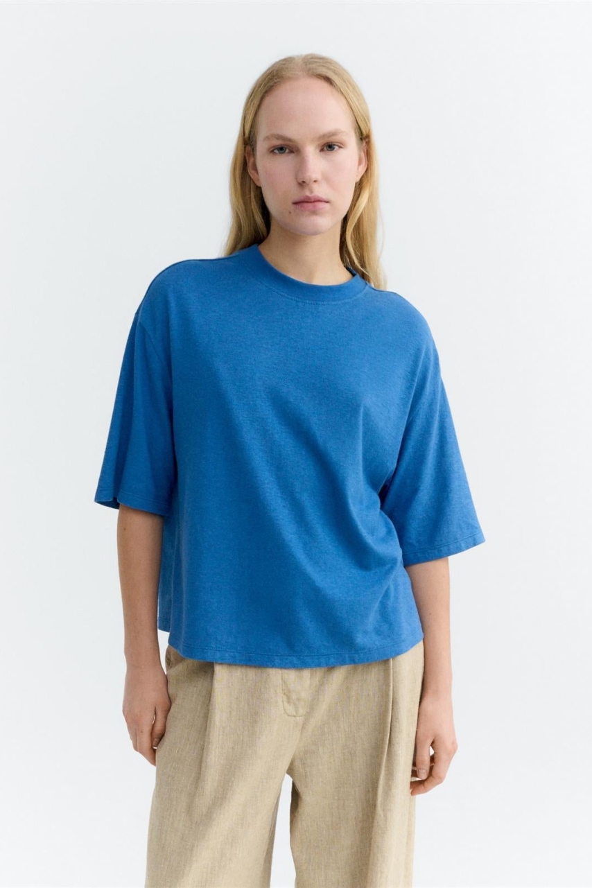 Thinking mu Damen vegan T-Shirt Lena Light Cobalt