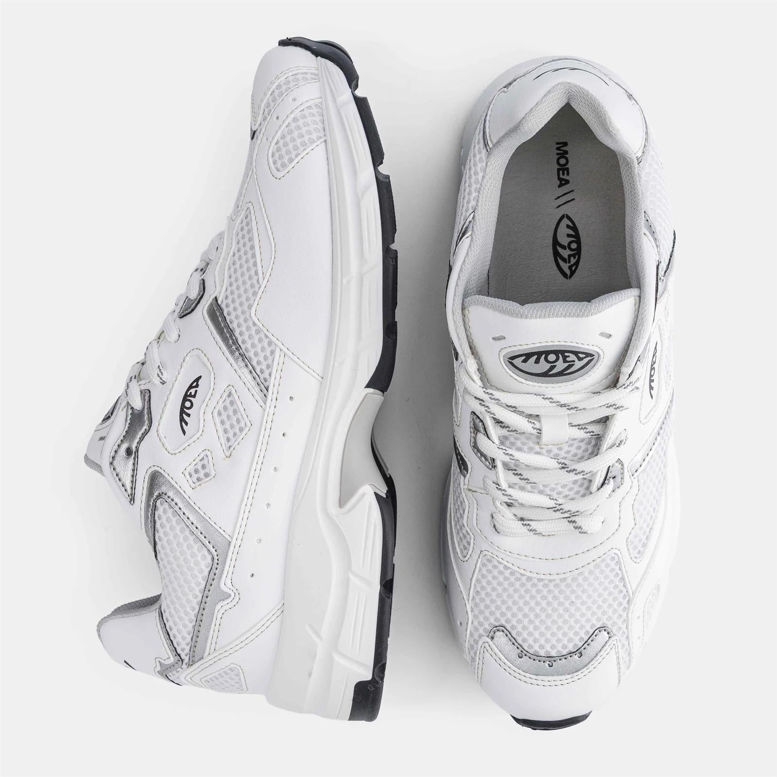 MoEa men vegan Sneakers Rush White & Silver