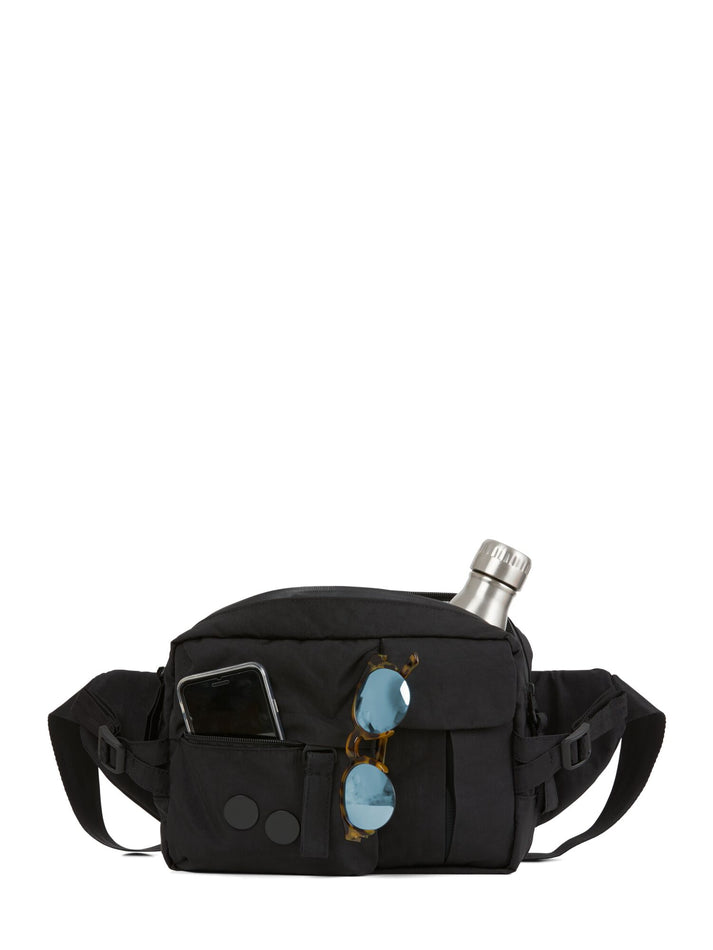 pinqponq men vegan Crossbody Bag Tetrik Large Crinkle Black