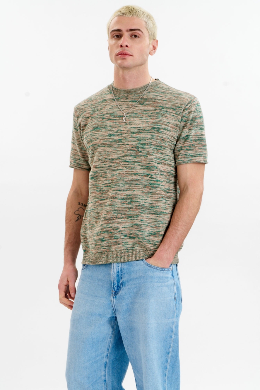 KOMODO Herren vegan T-Shirt Kai Knit Gr&Atilde;&frac14;n