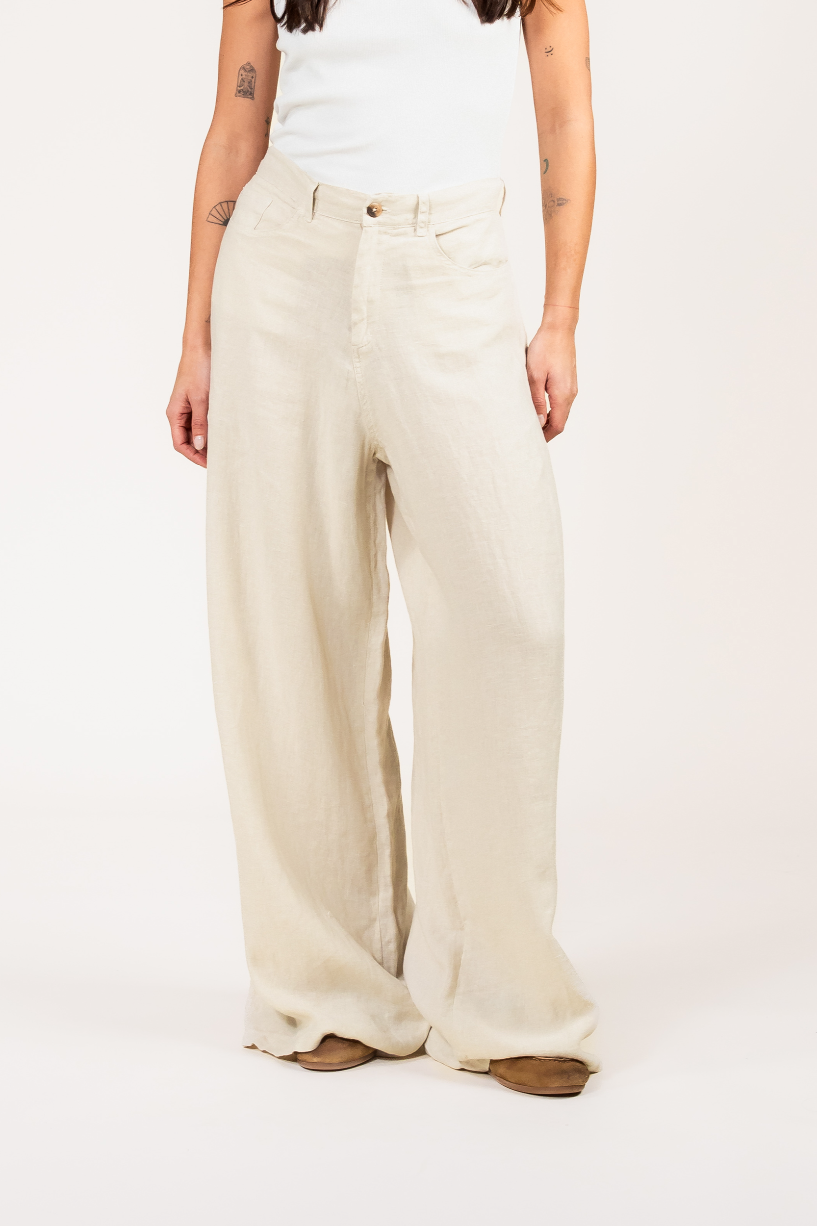 Image of Kuyichi dames vegan Broek Loren Havermout