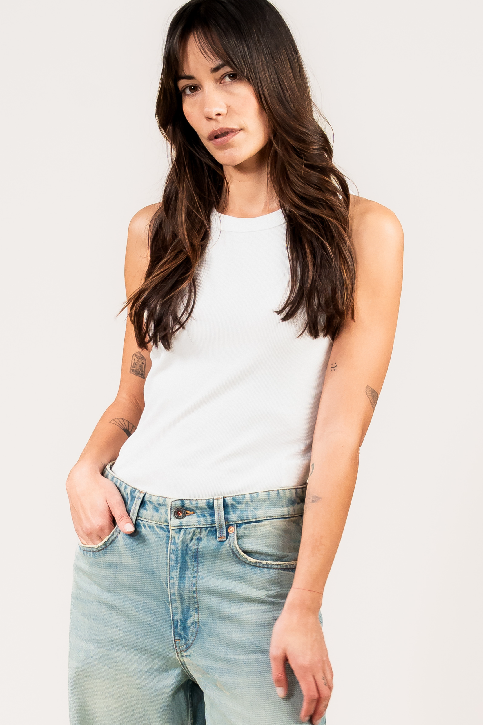 Kuyichi womens vegan Tank Top Romy Rib White
