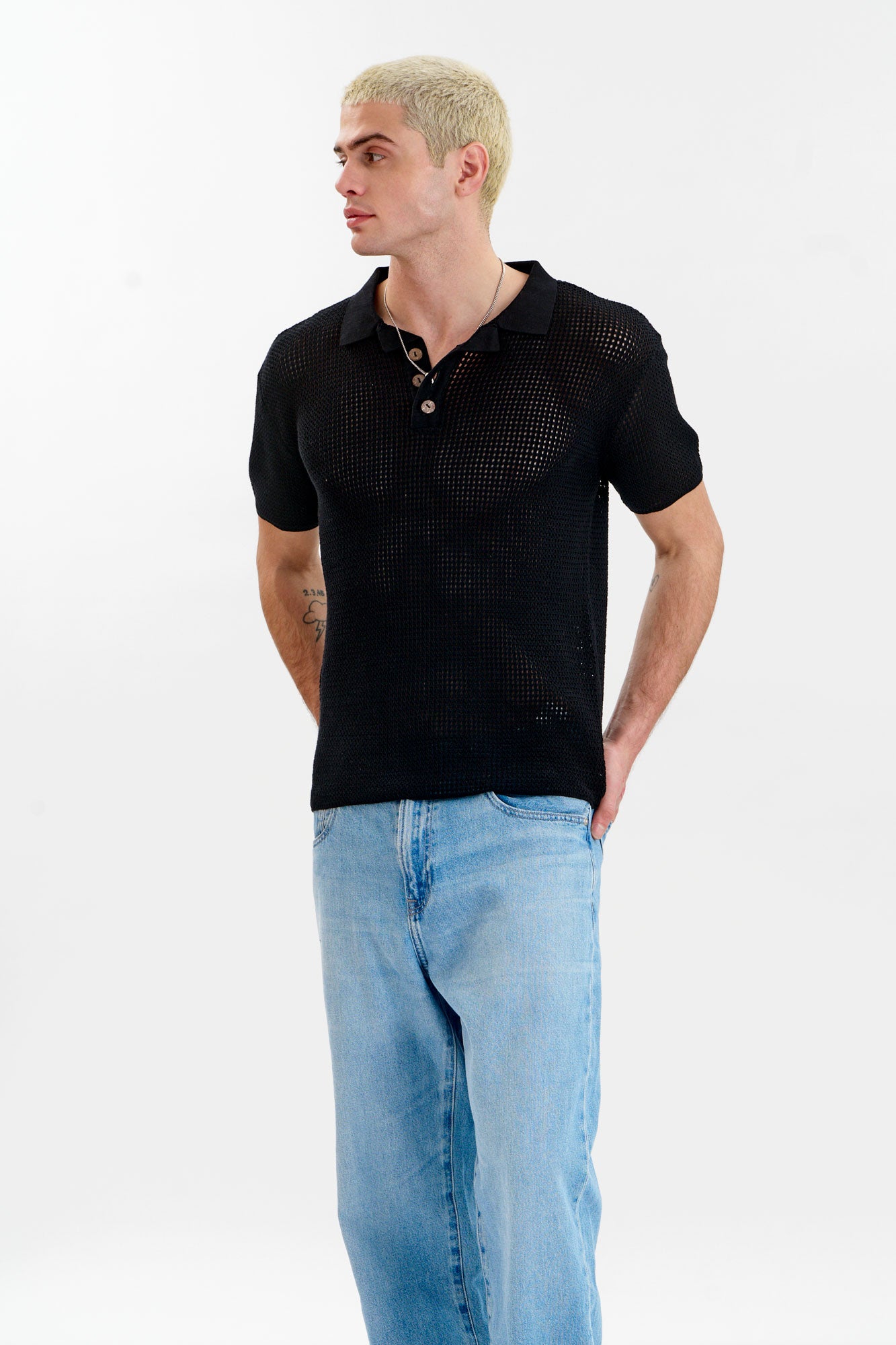 KOMODO men vegan Polo Oliver Knit Black