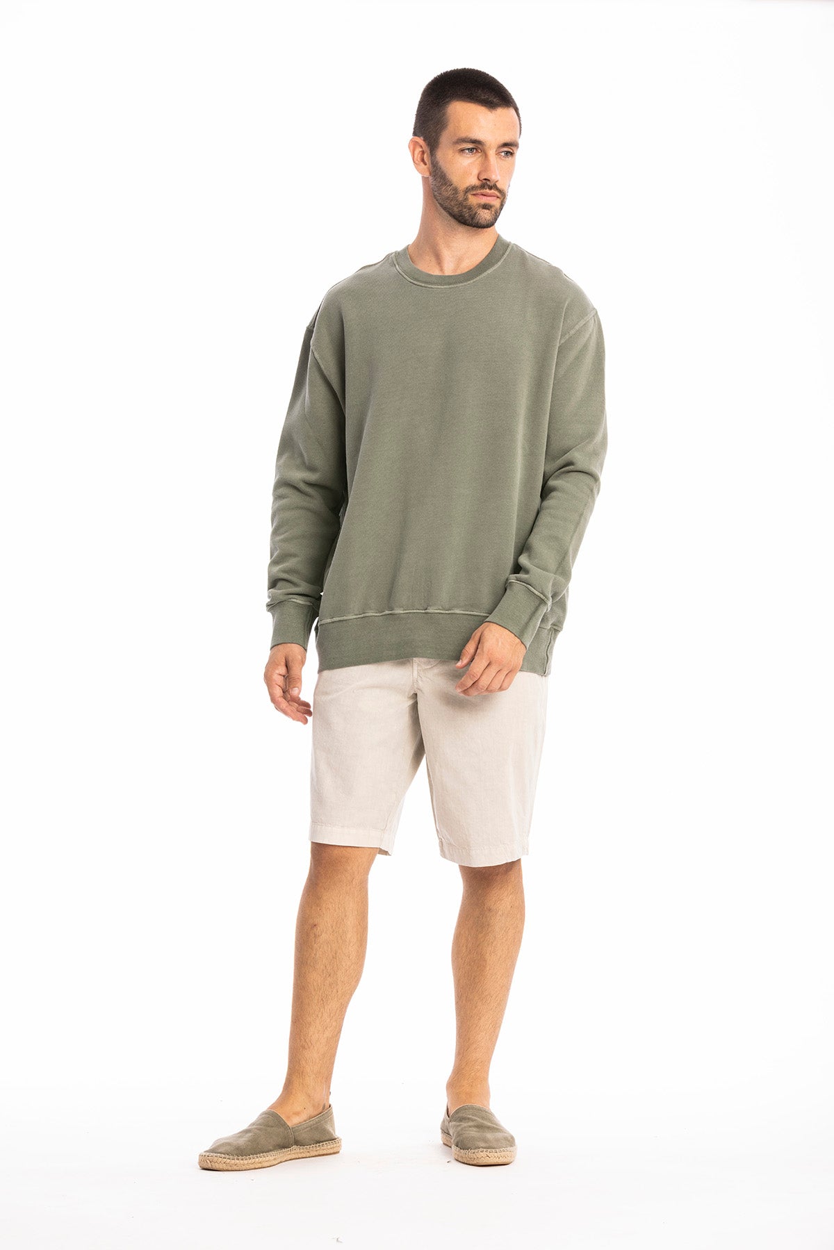 RAVENS VIEW IBIZA men vegan Sweater Mistral Dust Olive