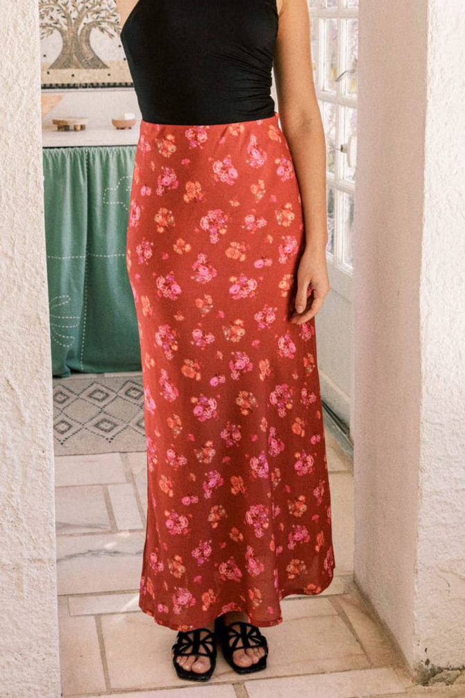 Image of Avani dames vegan Rok Iris Rood