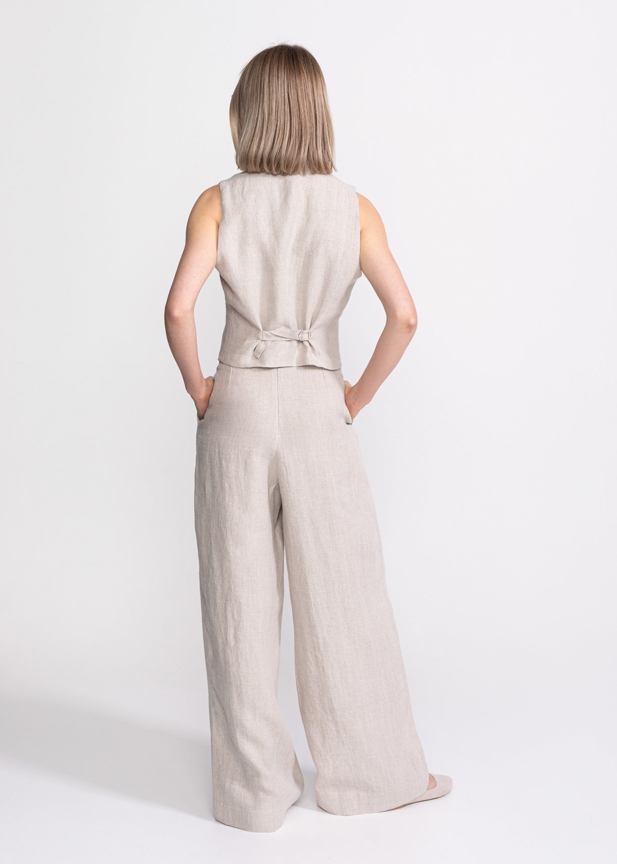 De IONESCU womens vegan Pants High Waist Deva Natural