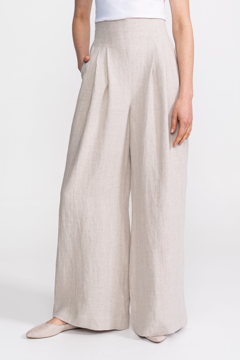 De IONESCU Damen vegan Hose High Waist Deva Natural