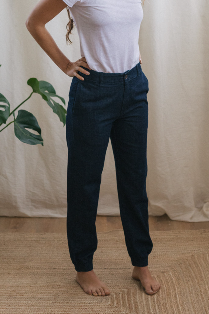 TWOTHIRDS Damen vegan Jeans Chirpoy Dunkelblau