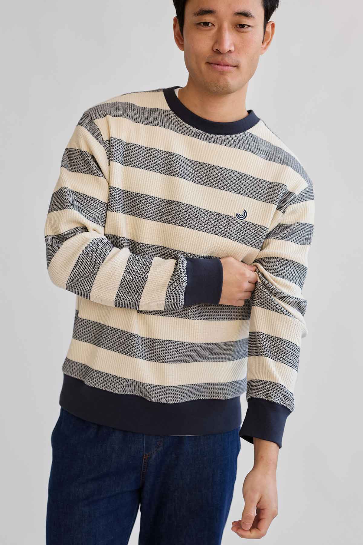 TWOTHIRDS Herren vegan Sweatshirt Garrylucas Navy/Ecru