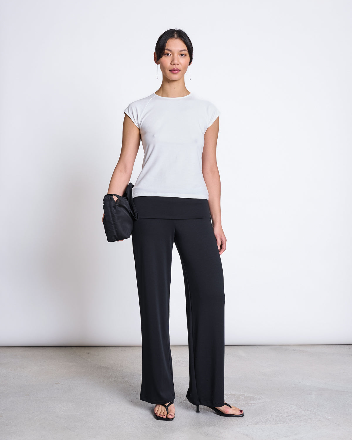 JAN 'N JUNE womens vegan Leggings Foldover Naro Black